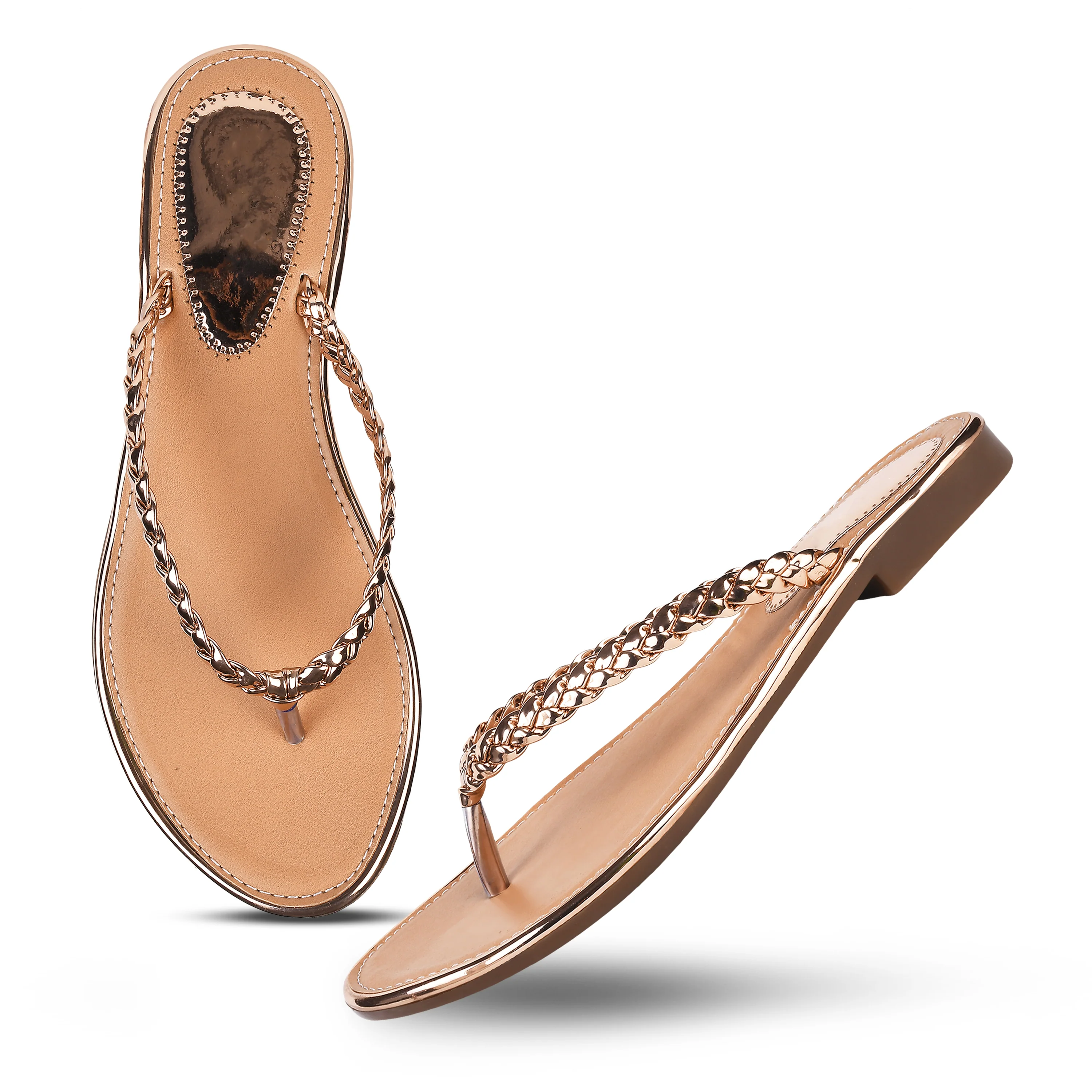 Jm Looks Women's Braided Strap Thong Sandals - Image 14