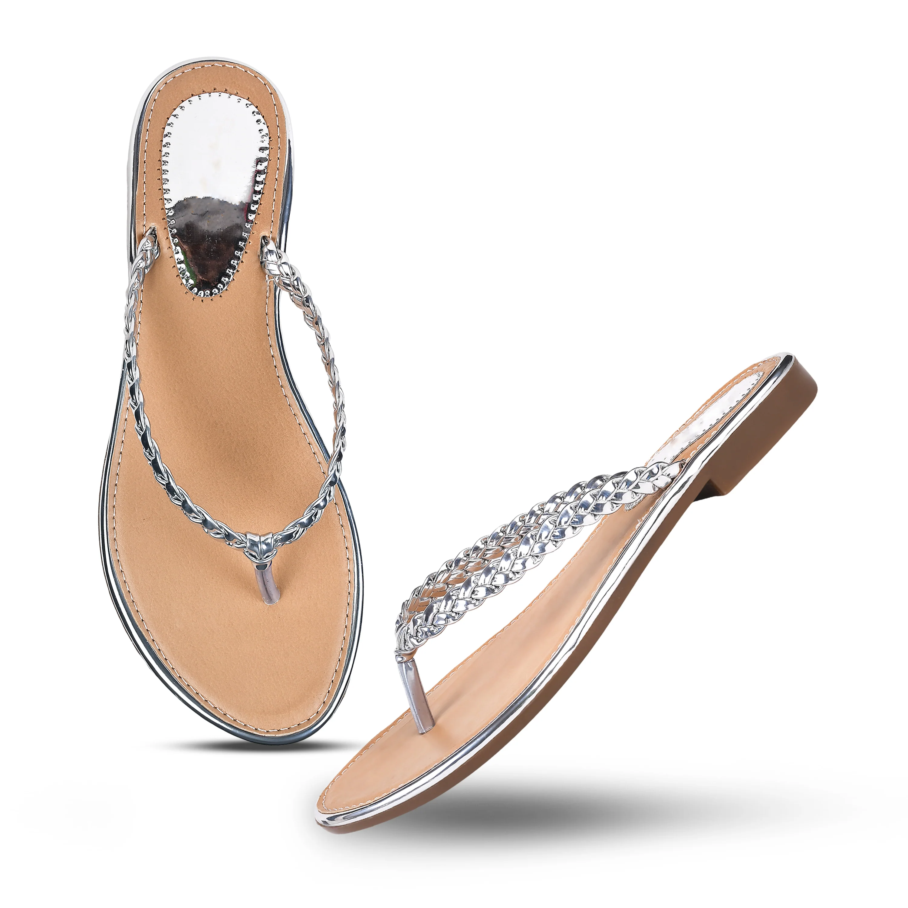 Jm Looks Women's Braided Strap Thong Sandals - Image 8