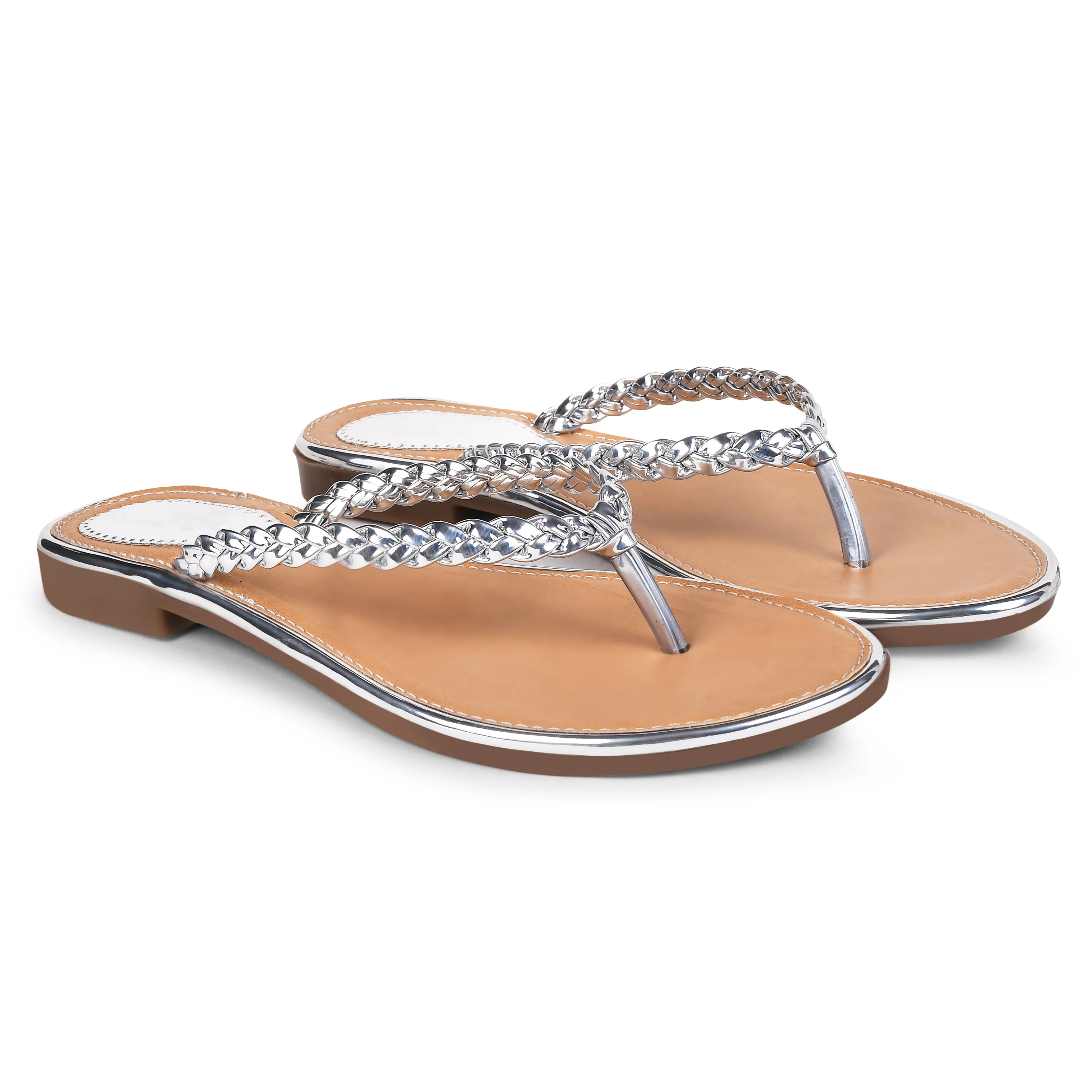 Jm Looks Women's Braided Strap Thong Sandals - Image 9