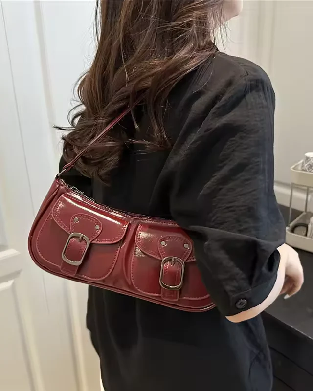 Cargo Utility Double Pocket Shoulder Bag Baguette - Image 10