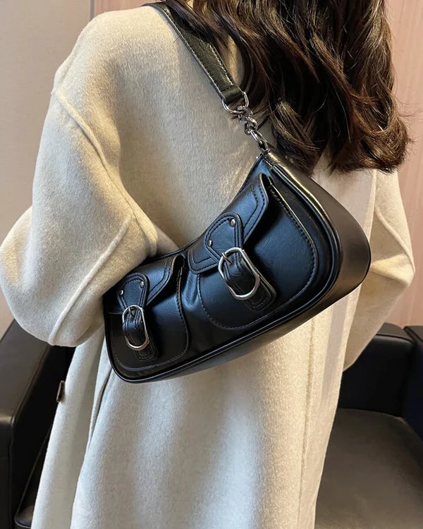 Cargo Utility Double Pocket Shoulder Bag Baguette - Image 7