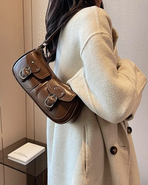 Cargo Utility Double Pocket Shoulder Bag Baguette - Image 4