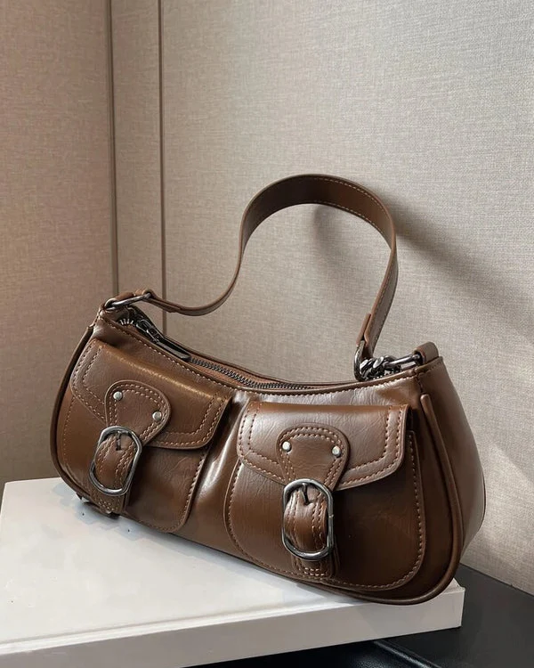 Cargo Utility Double Pocket Shoulder Bag Baguette - Image 5