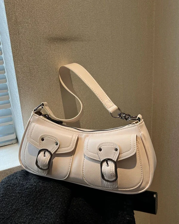 Cargo Utility Double Pocket Shoulder Bag Baguette - Image 6