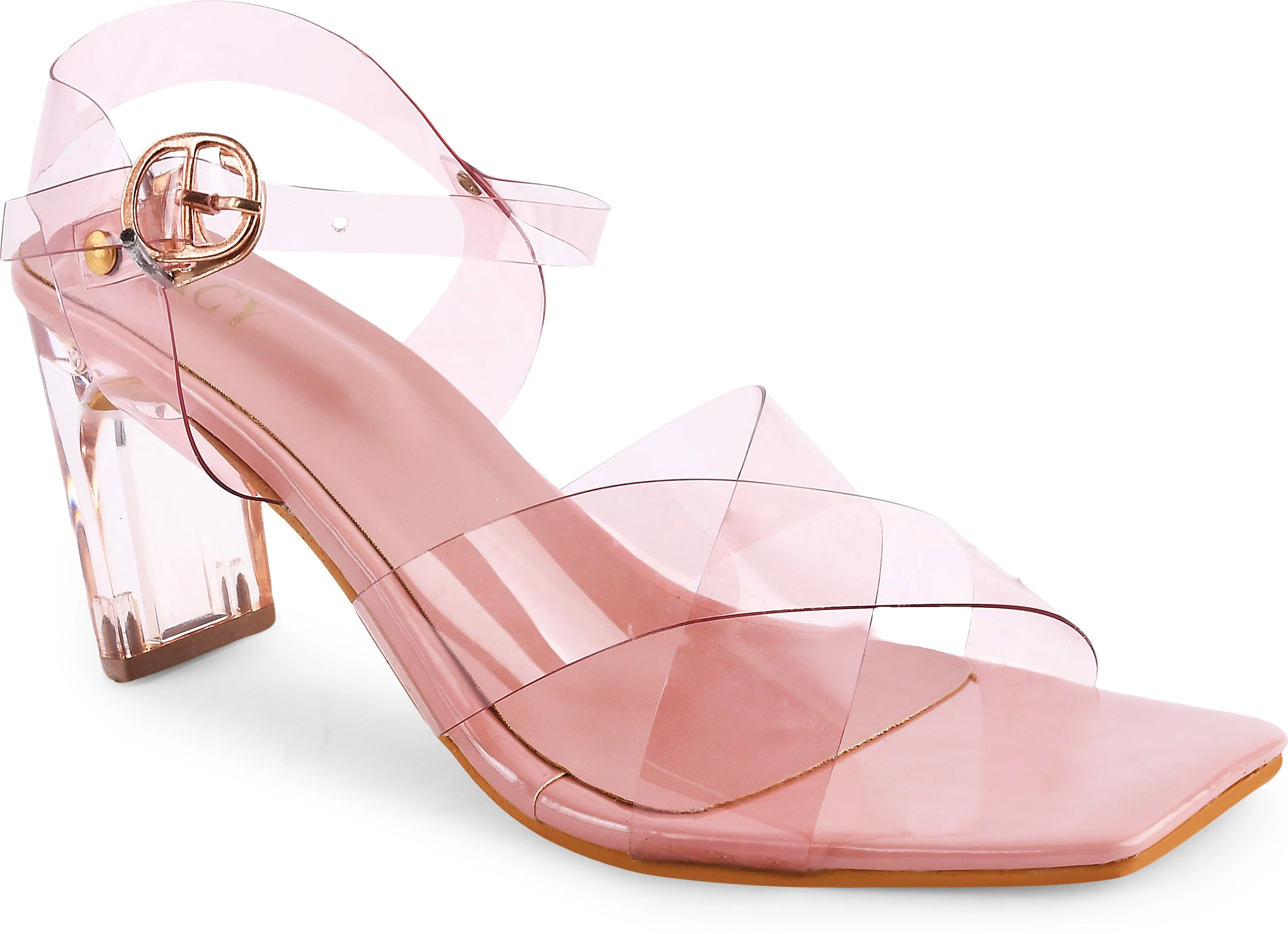 Chunky Heeled Sandals with Buckle Fastening - Image 5