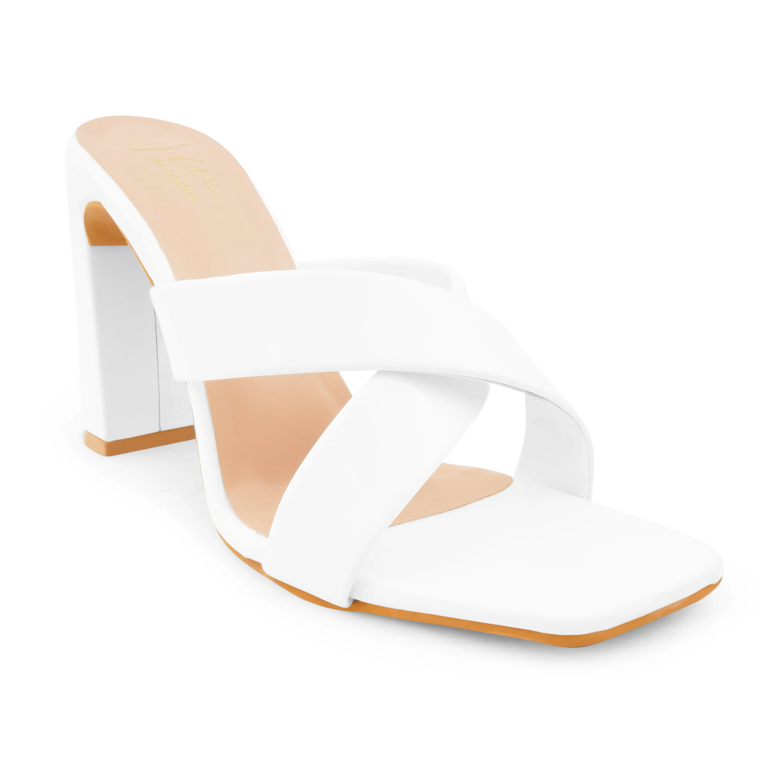 JM Looks Criss-Cross Block Heeled Sandals - Image 12
