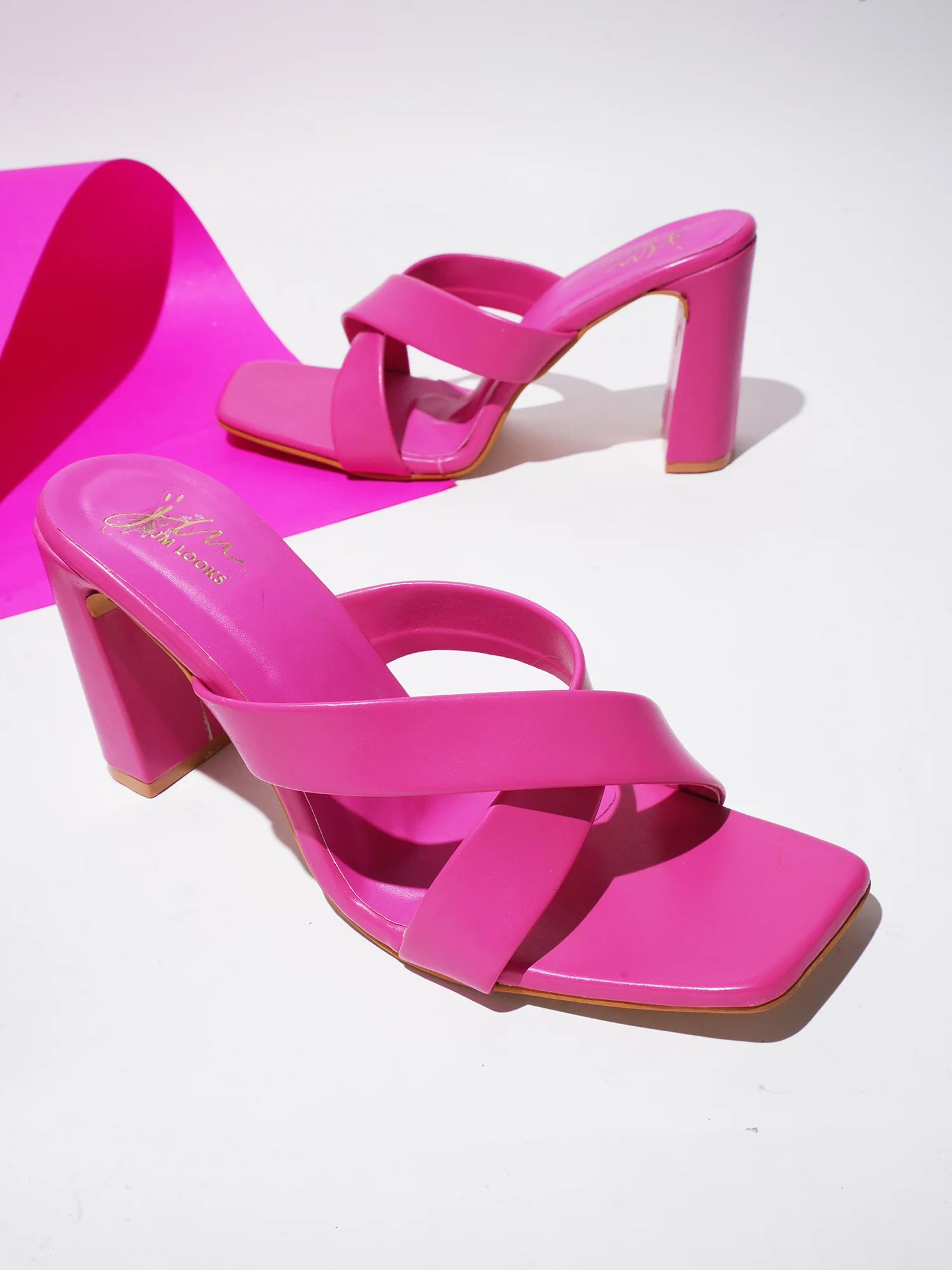 JM Looks Criss-Cross Block Heeled Sandals - Image 19