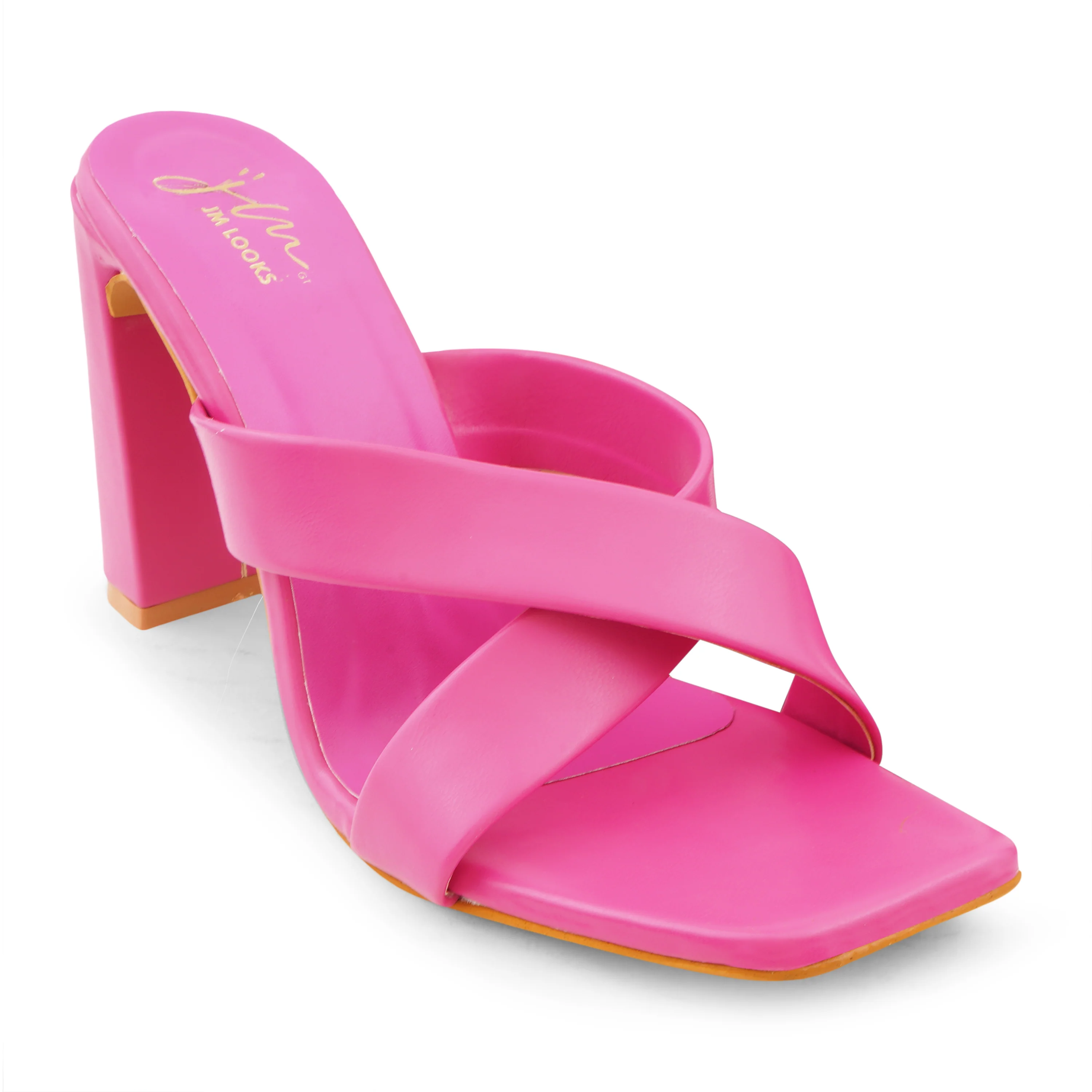 JM Looks Criss-Cross Block Heeled Sandals - Image 24