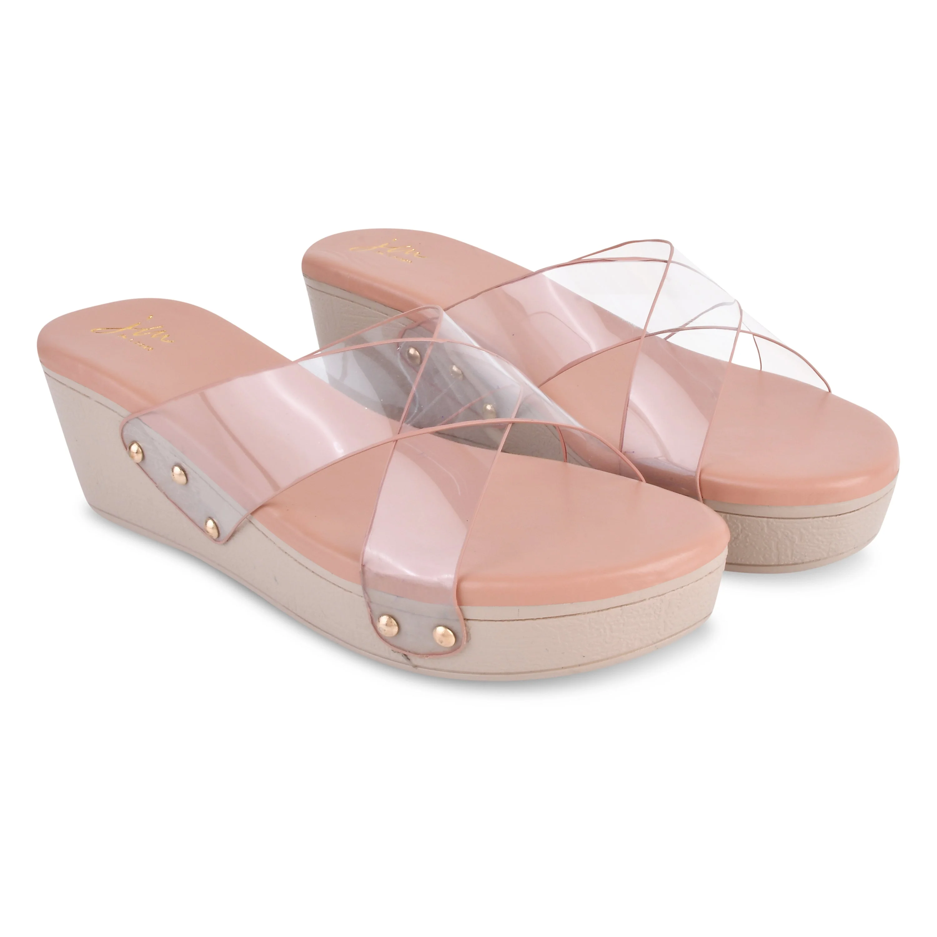 Jm Looks Women's Clear Strap Wedge Heel Slides - Image 15