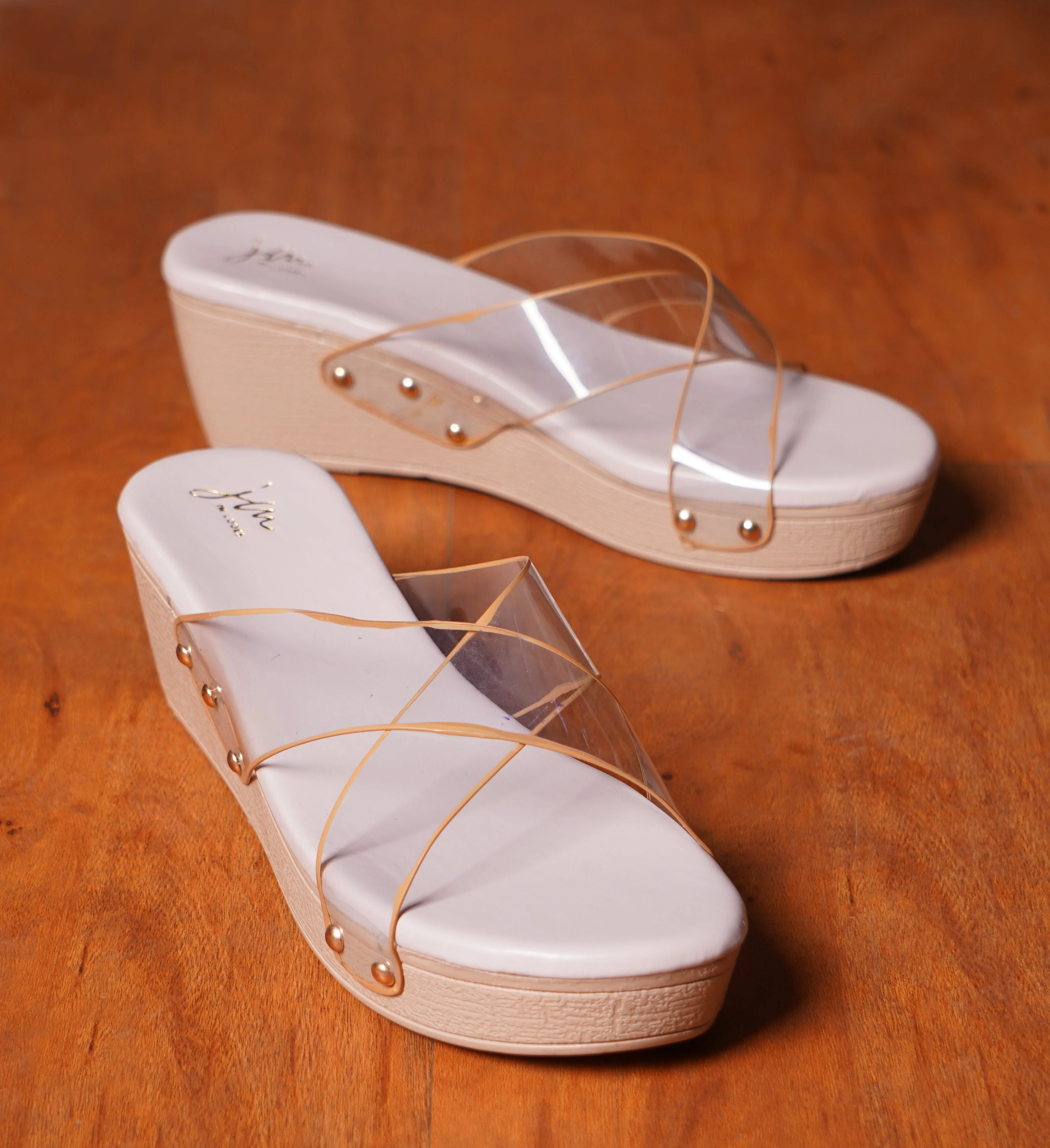 Jm Looks Women's Clear Strap Wedge Heel Slides - Image 7