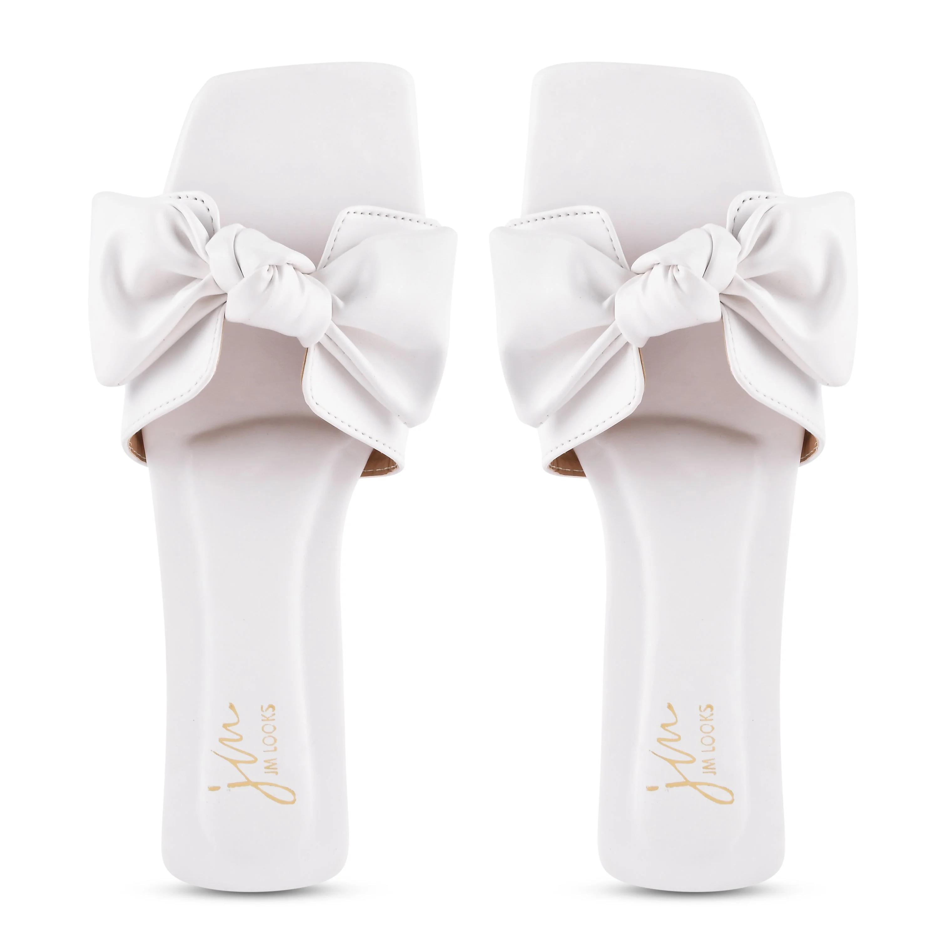 Jm Looks Women's Bow Detail Flat Slides - Image 10