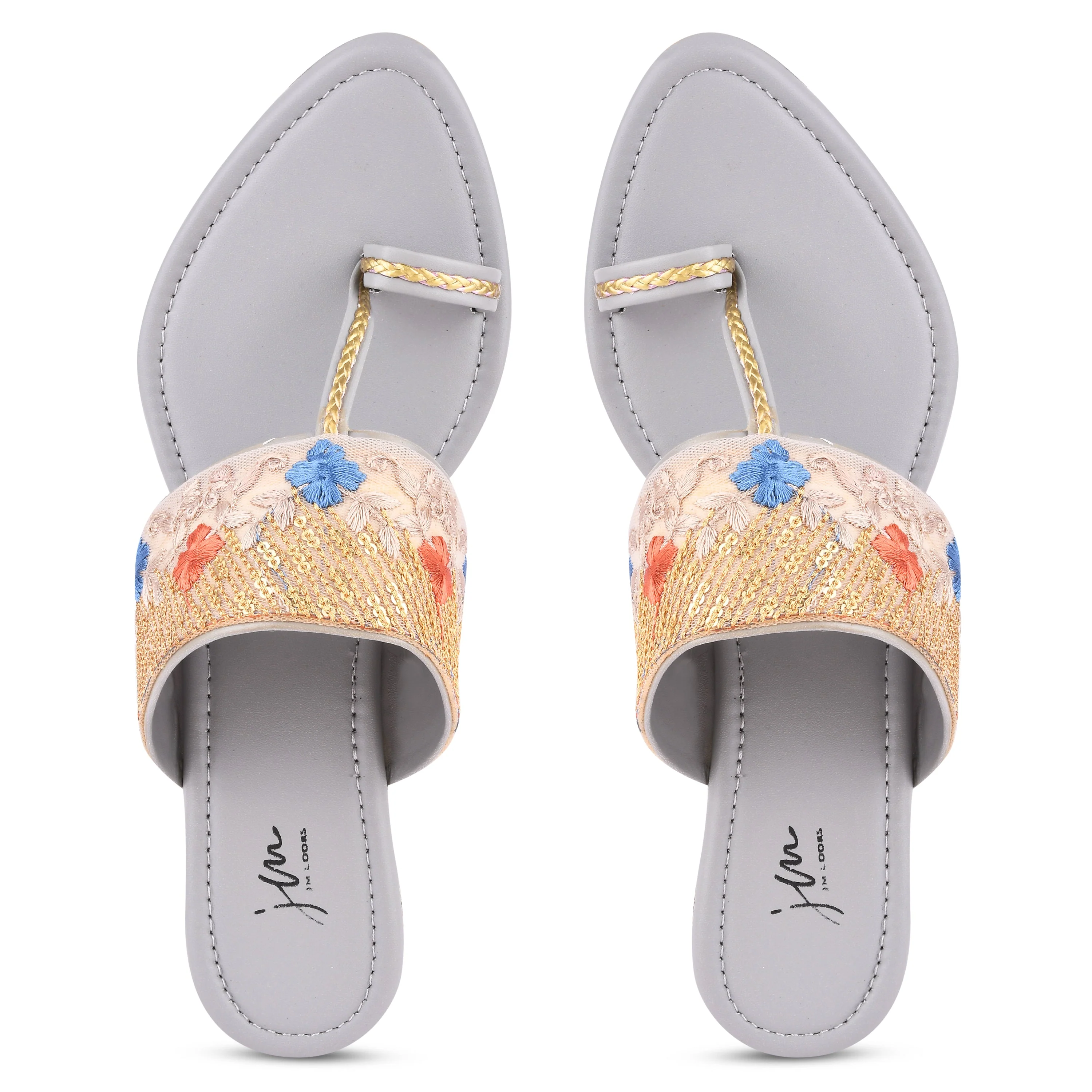 Jm Looks Women's Embroidered Toe-Ring Sandals - Image 10