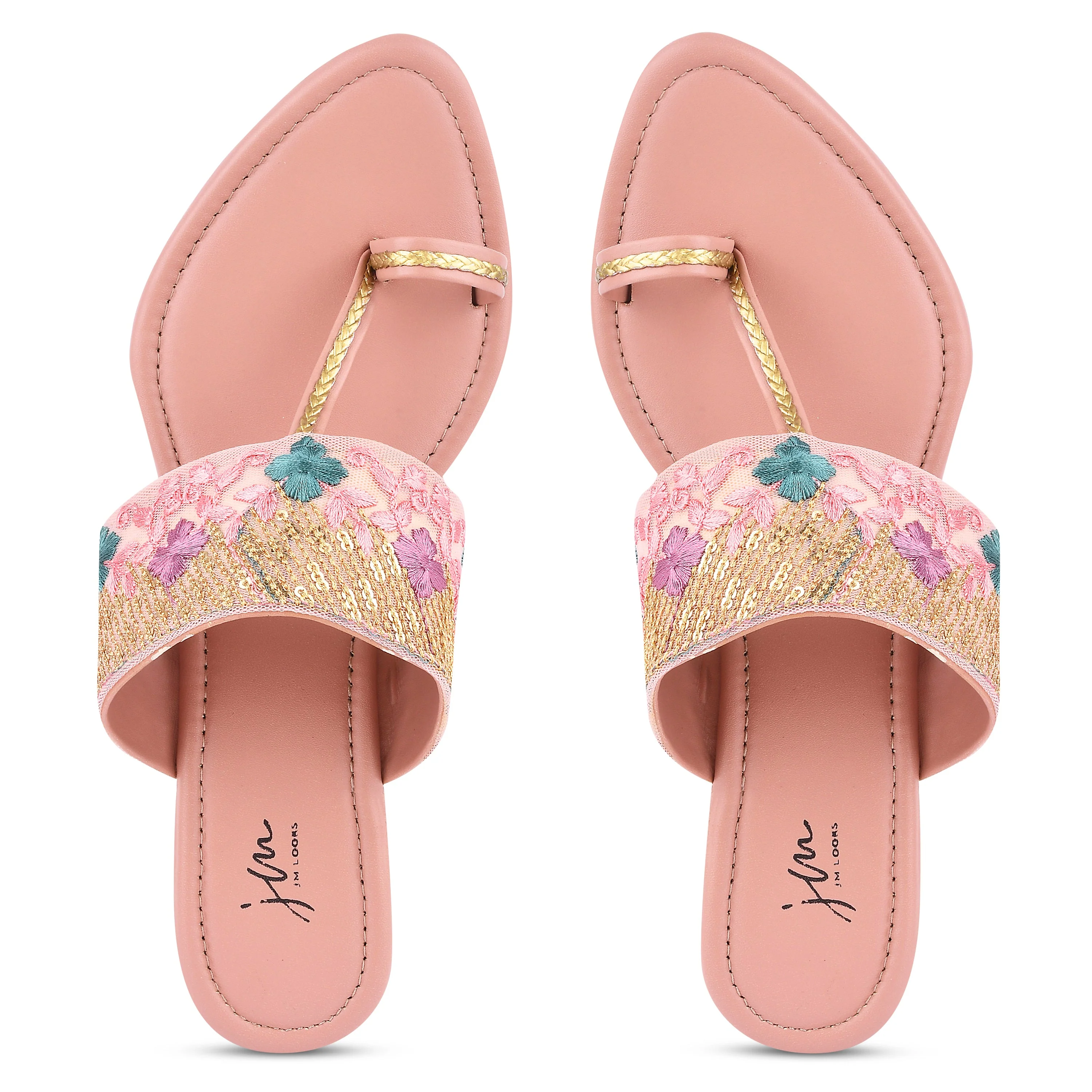Jm Looks Women's Embroidered Toe-Ring Sandals - Image 16