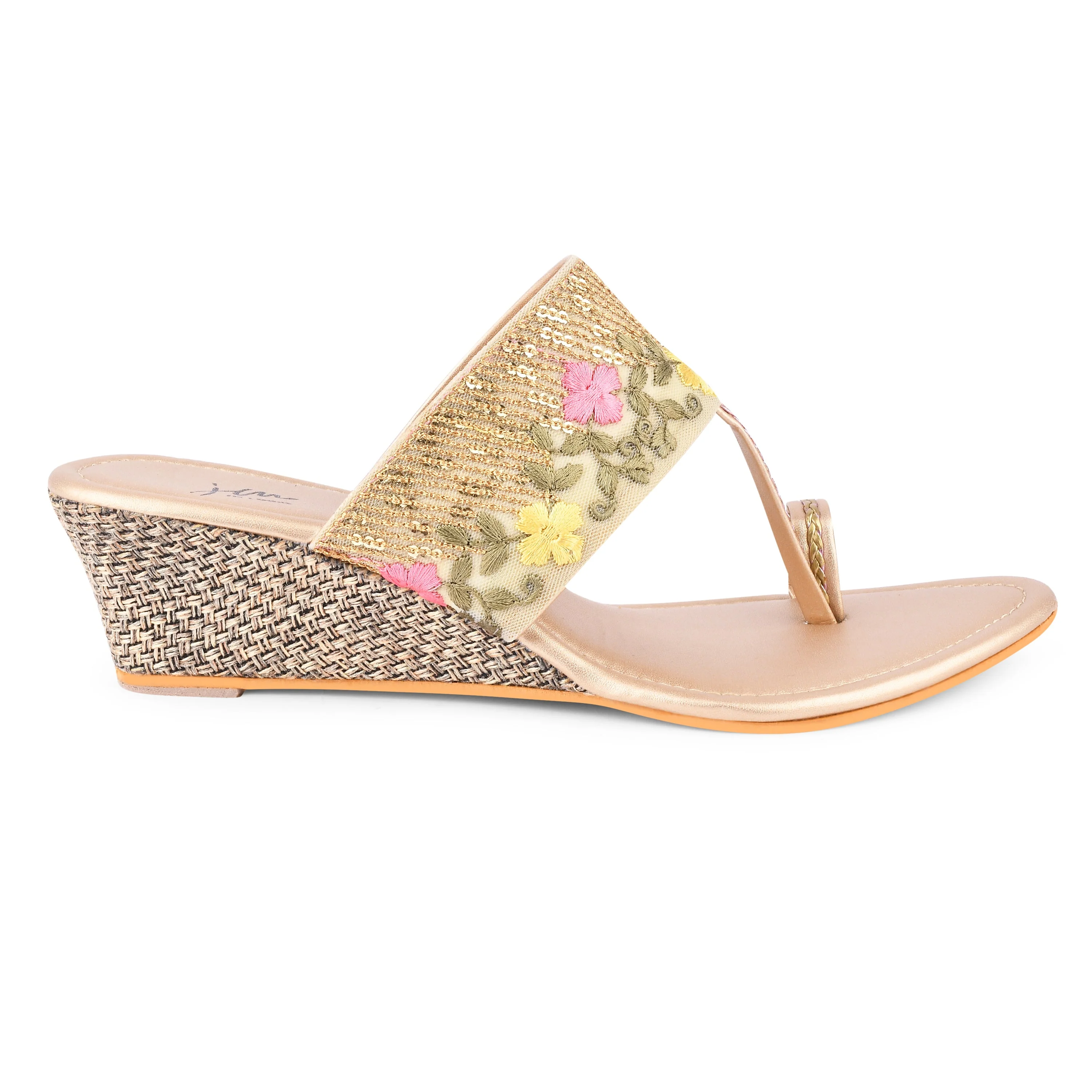 Jm Looks Women's Embroidered Toe-Ring Sandals - Image 5