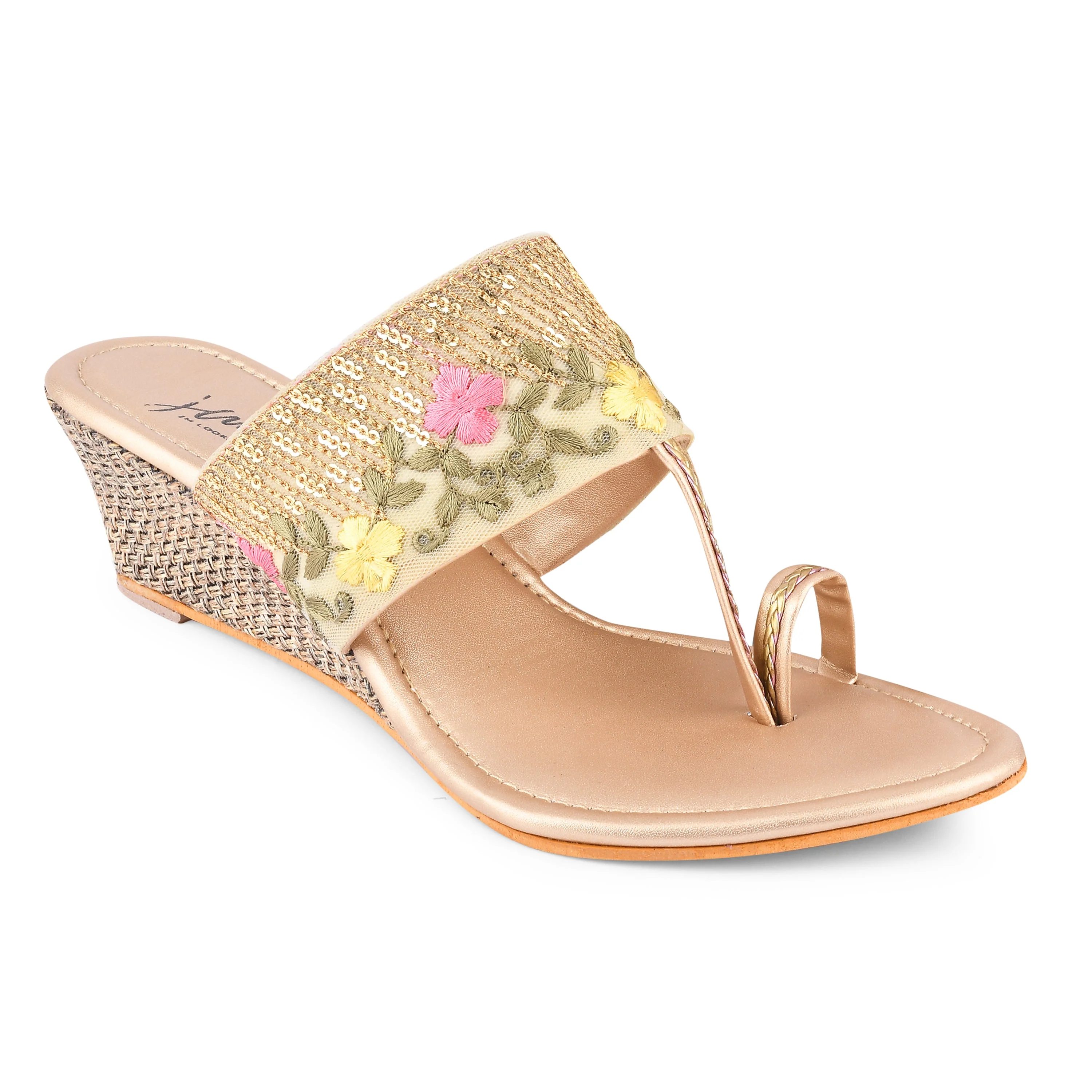 Jm Looks Women's Embroidered Toe-Ring Sandals - Image 6