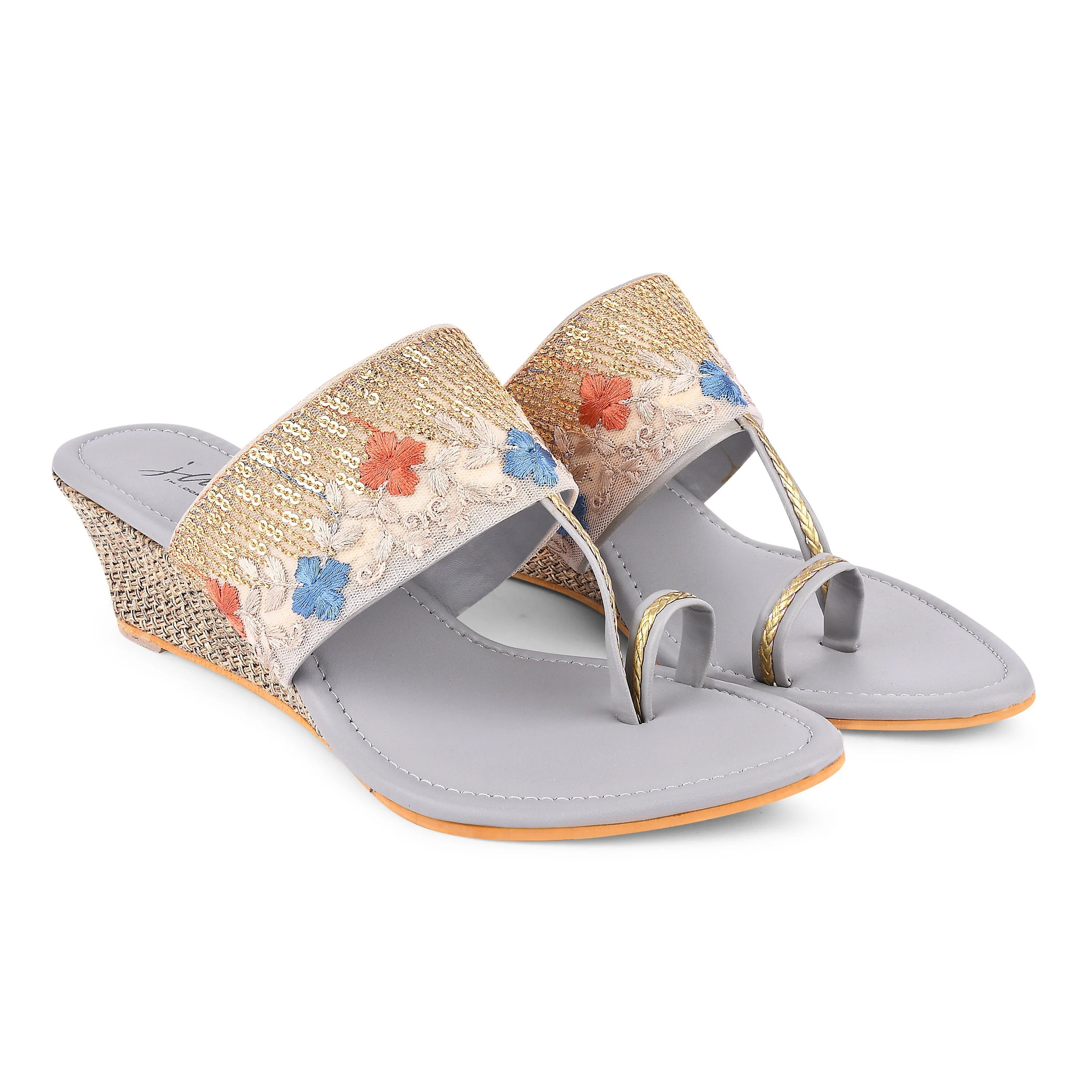 Jm Looks Women's Embroidered Toe-Ring Sandals - Image 9