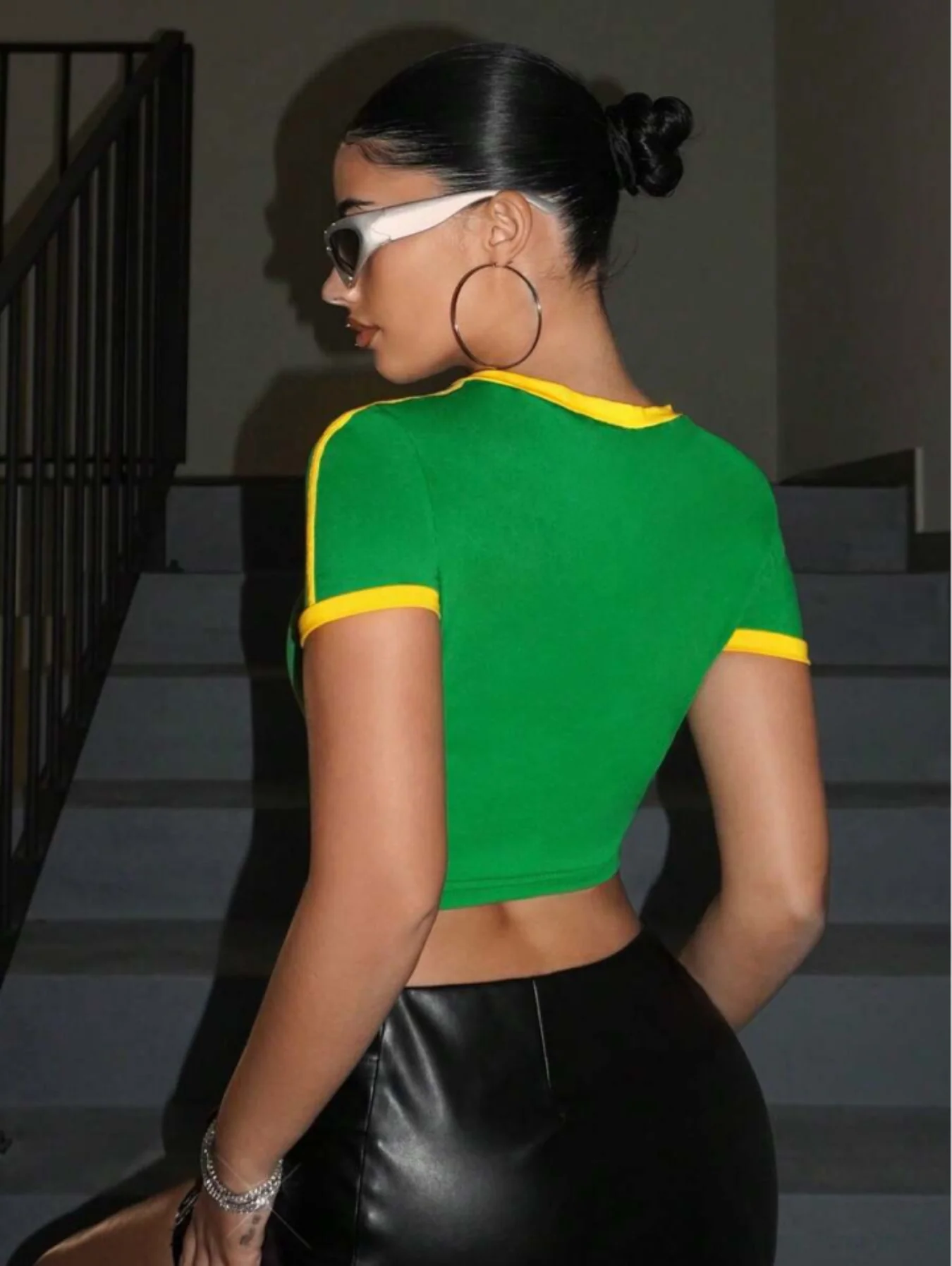 Fitted Cropped T-Shirt With Print - Image 6