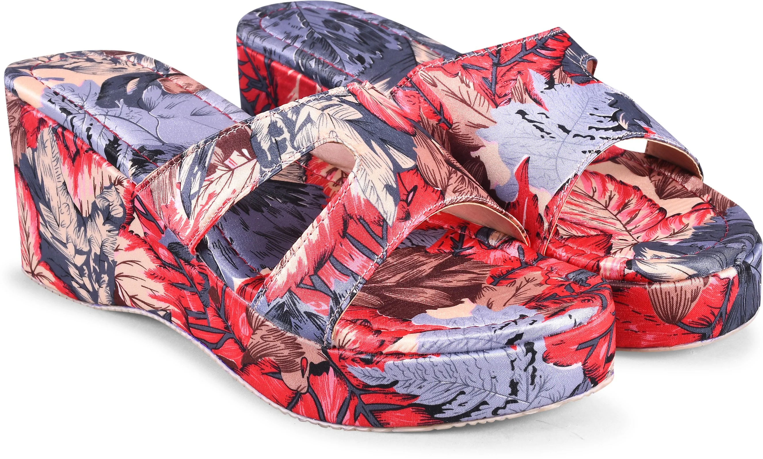 Floral Print Slip-On Wedges - Image 10