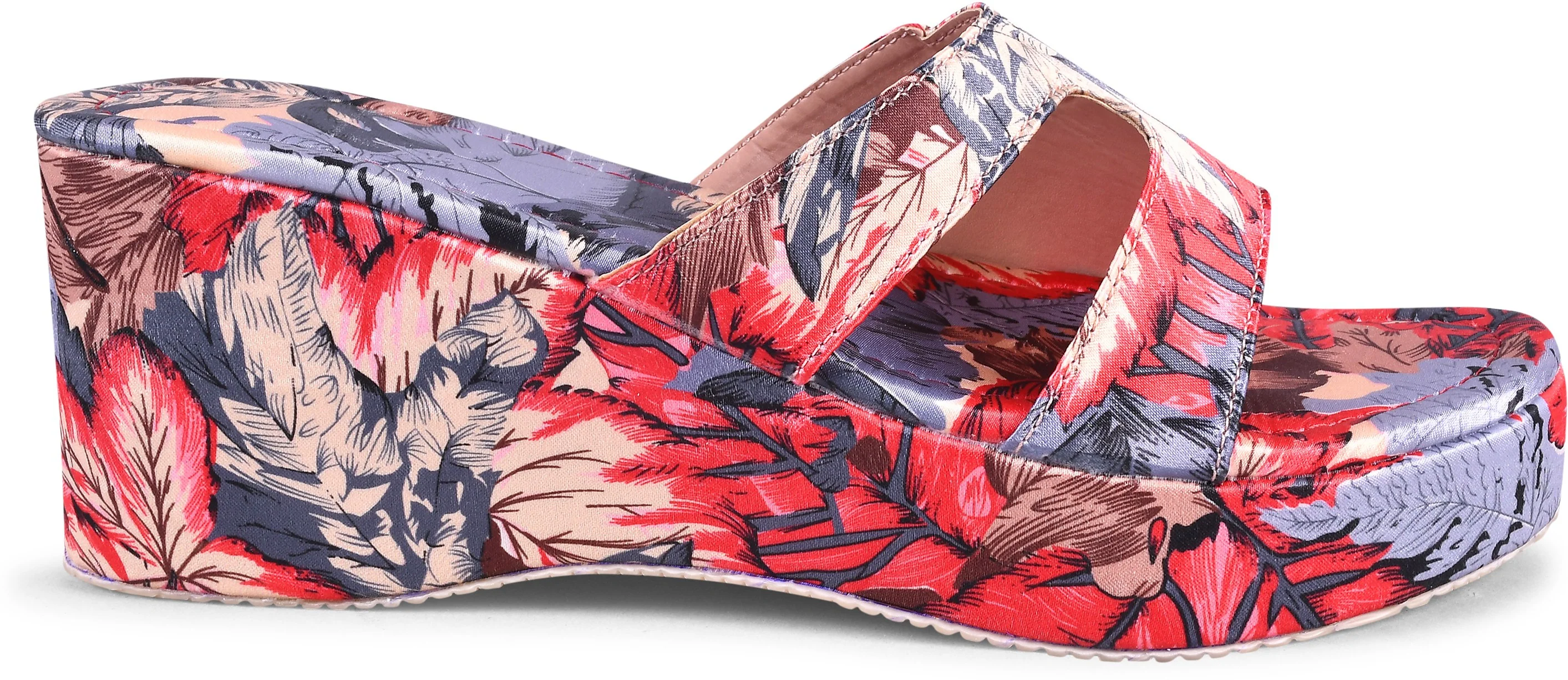 Floral Print Slip-On Wedges - Image 11