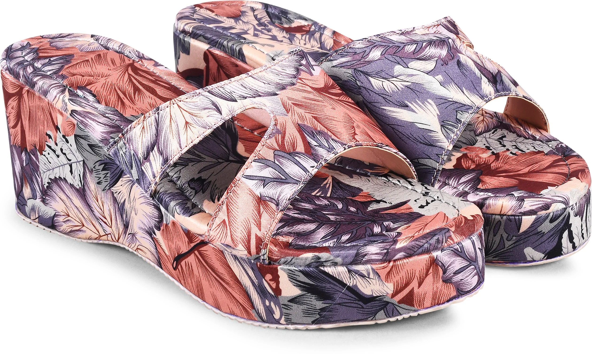 Floral Print Slip-On Wedges - Image 6