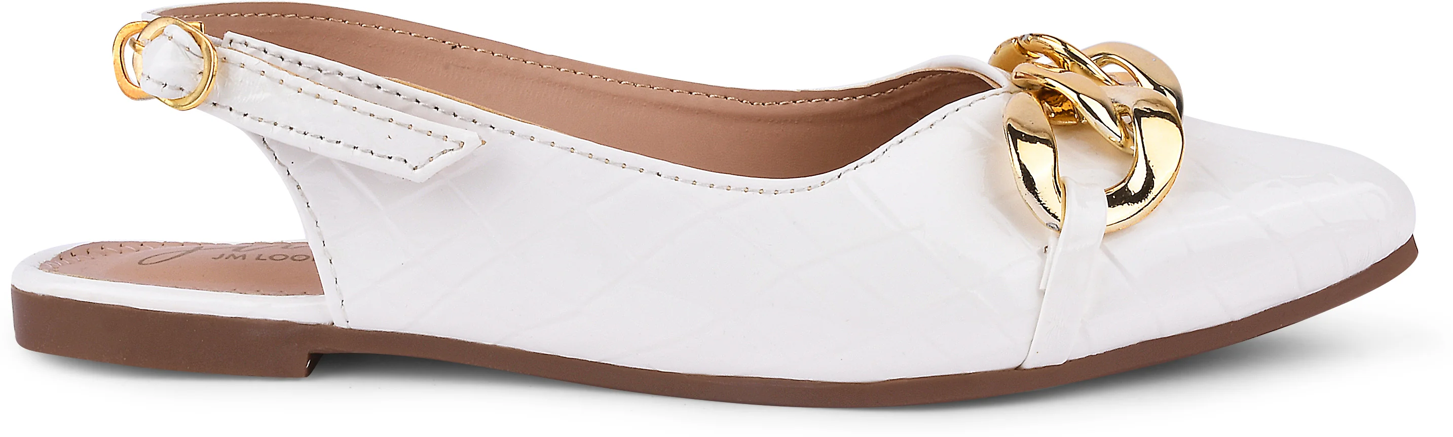 Geometric Pattern Almond-Toe Flat Shoes - Image 3