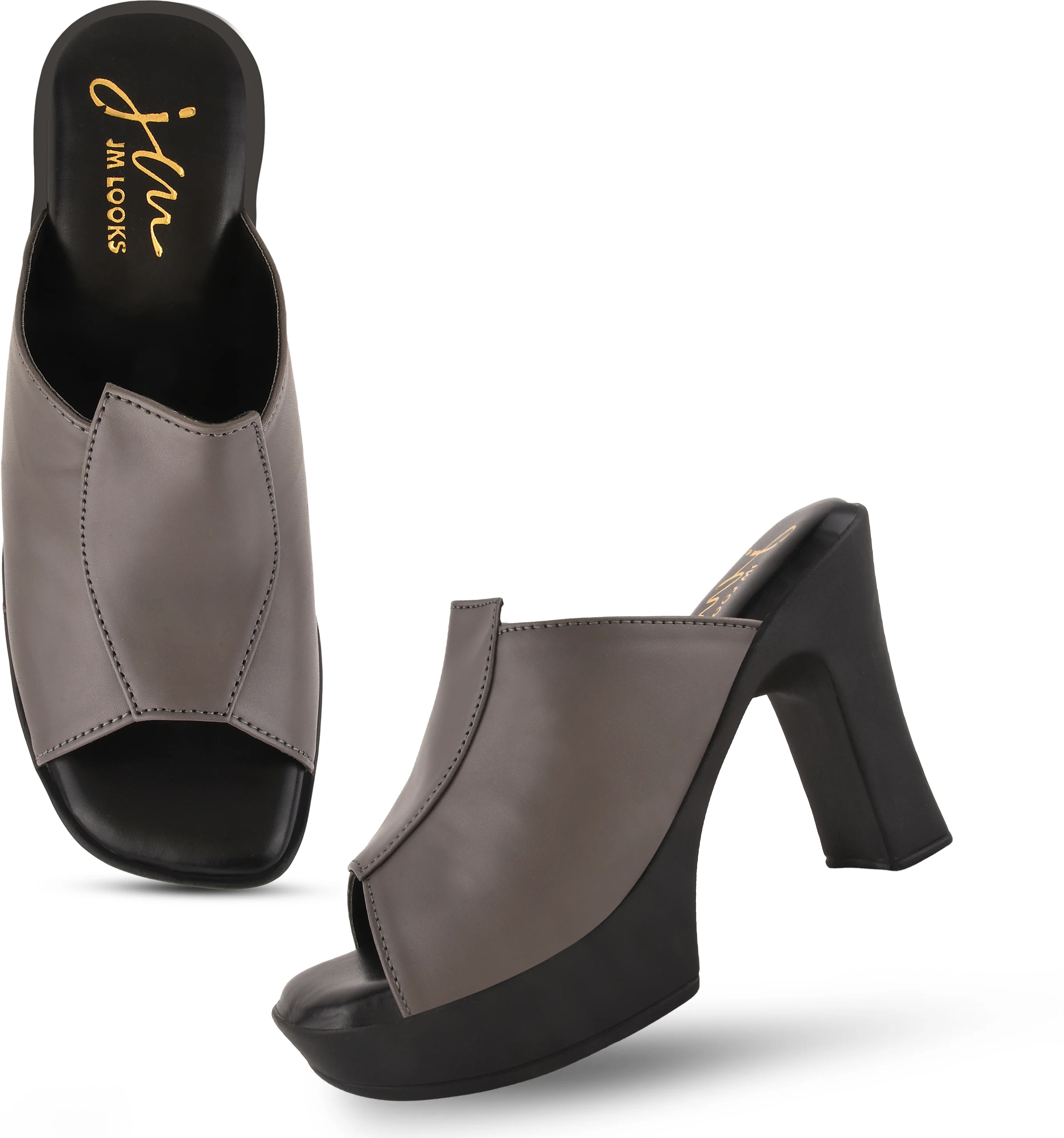 Open-Toe Chunky Heeled Sandals - Image 10