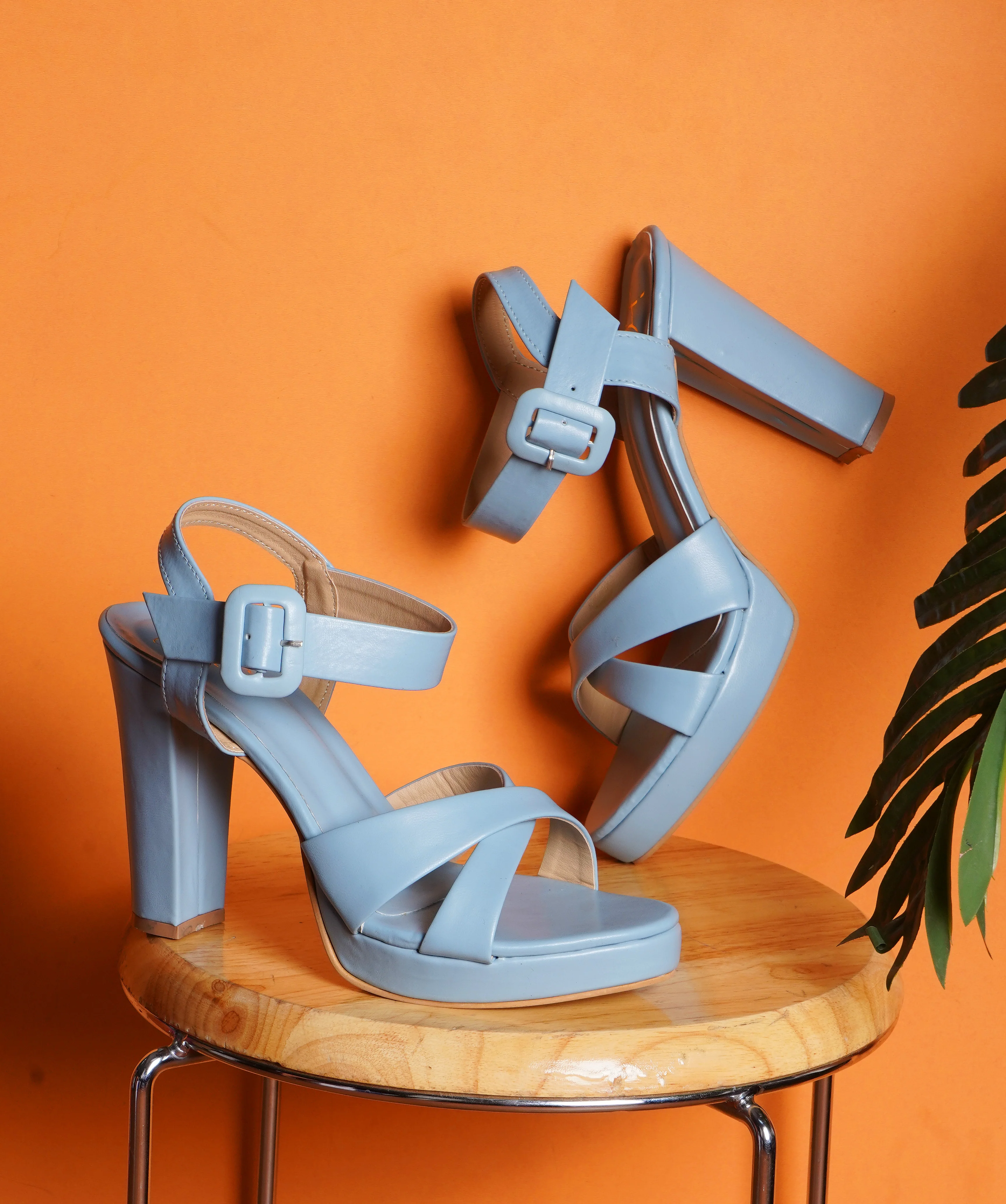 Open Toe Chunky Heeled Sandals with Ankle Strap - Image 6