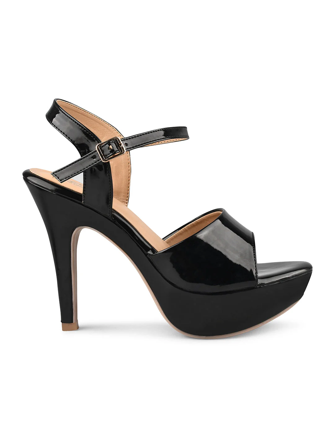 Open-Toe Cone Heeled Sandals with Buckle - Image 6