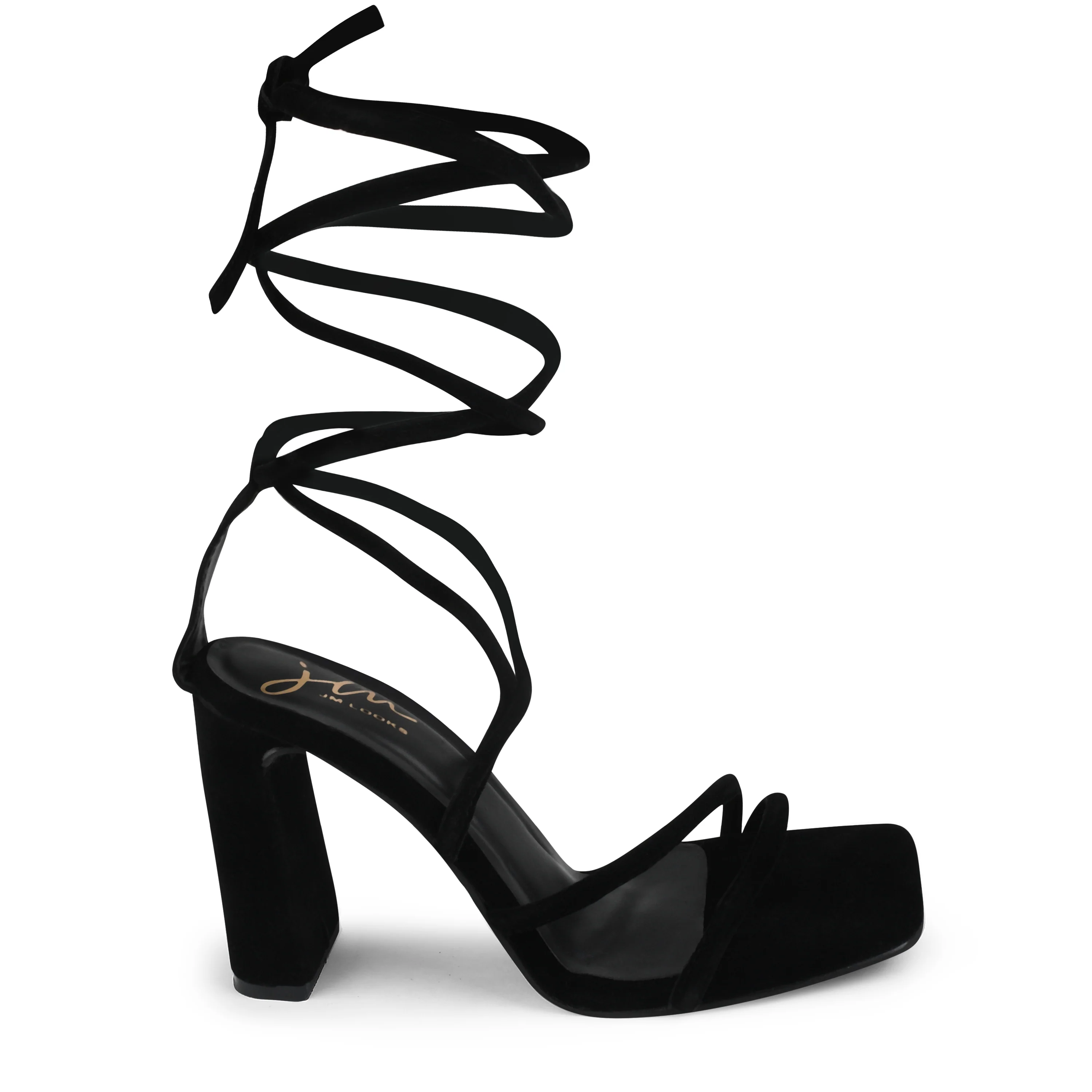 Open-Toe Lace up Heels Sandals - Image 6