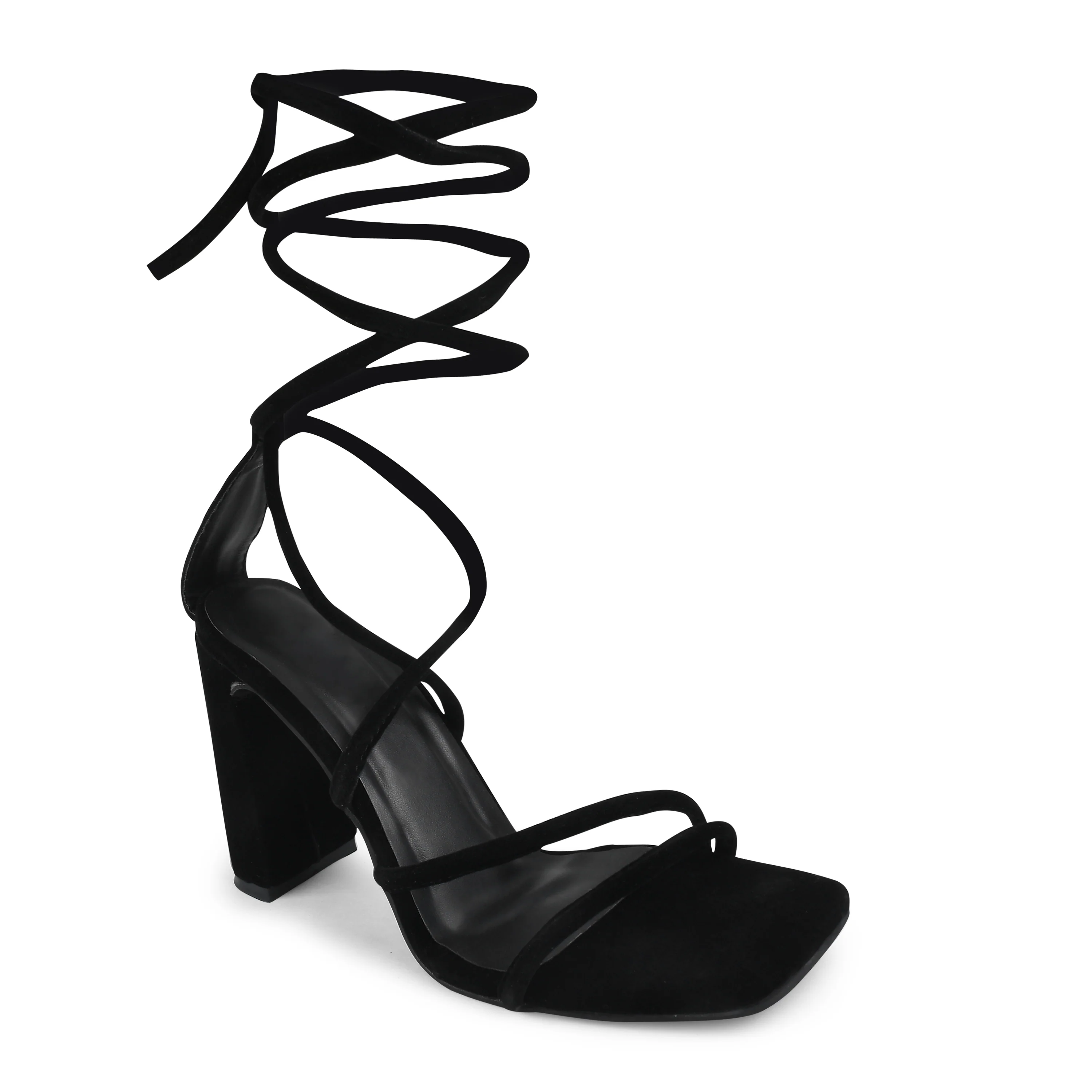 Open-Toe Lace up Heels Sandals - Image 7