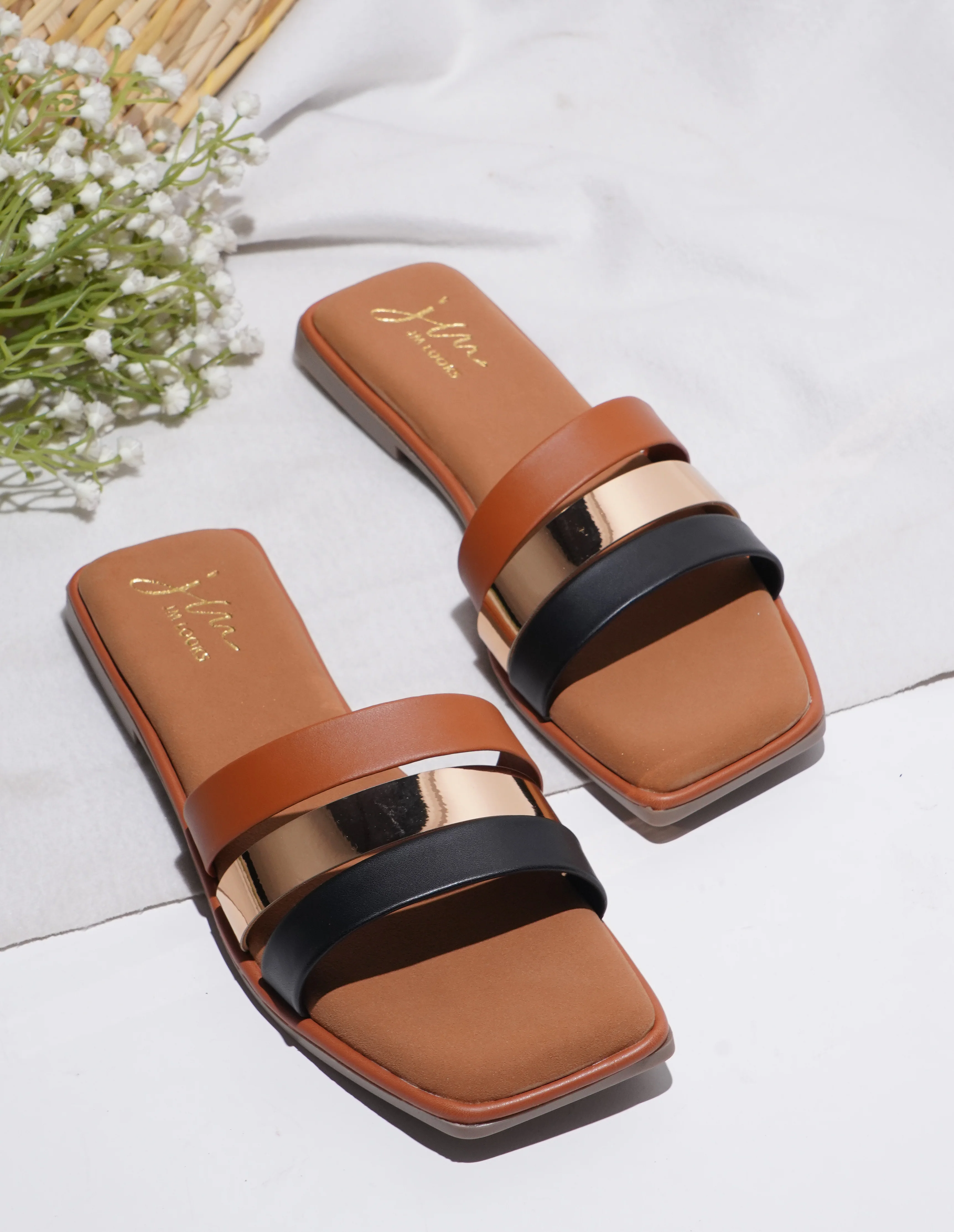 Open-Toe Slip-On Flat Sandals - Image 10