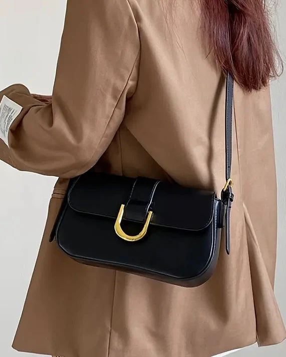 Retro Glossy Baguette Bag - Image 9