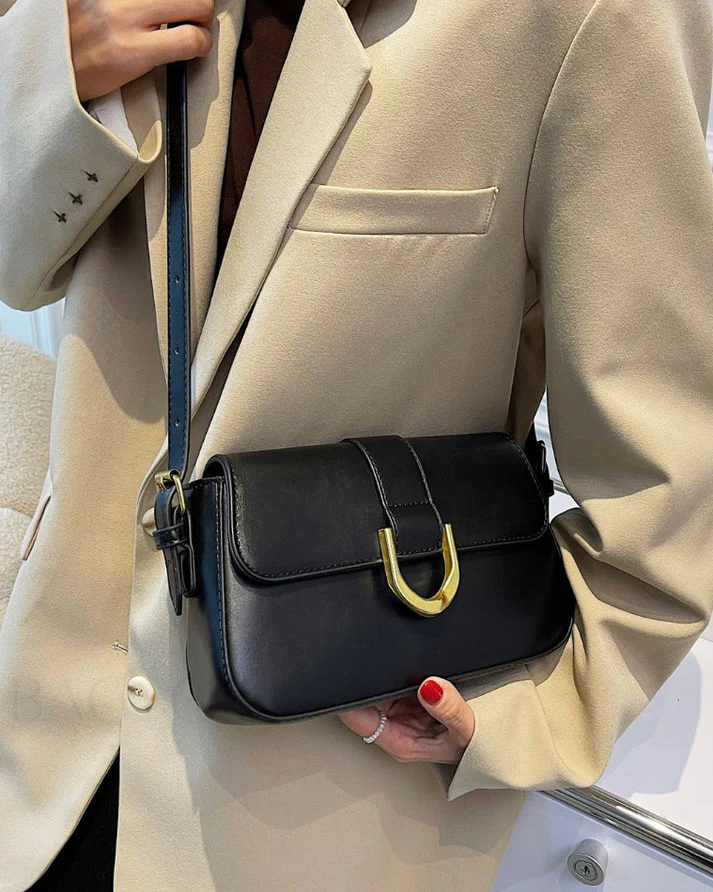 Retro Glossy Baguette Bag - Image 10