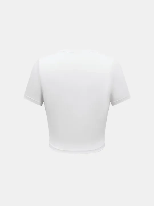 Round Neck Short Sleeve Flower Print T-Shirt - Image 14