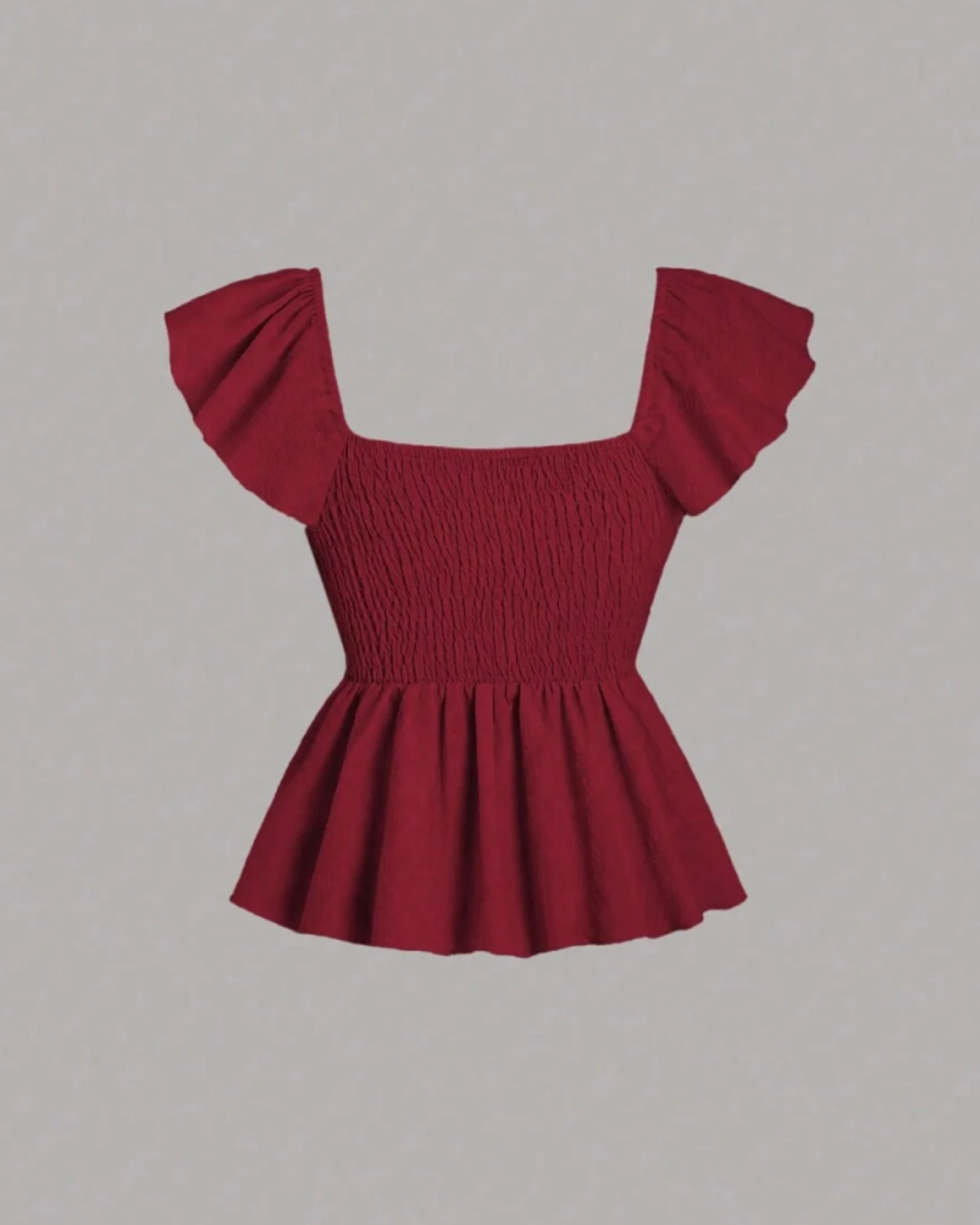 Ruffle Trim Blouse With Sweetheart Neckline - Image 4