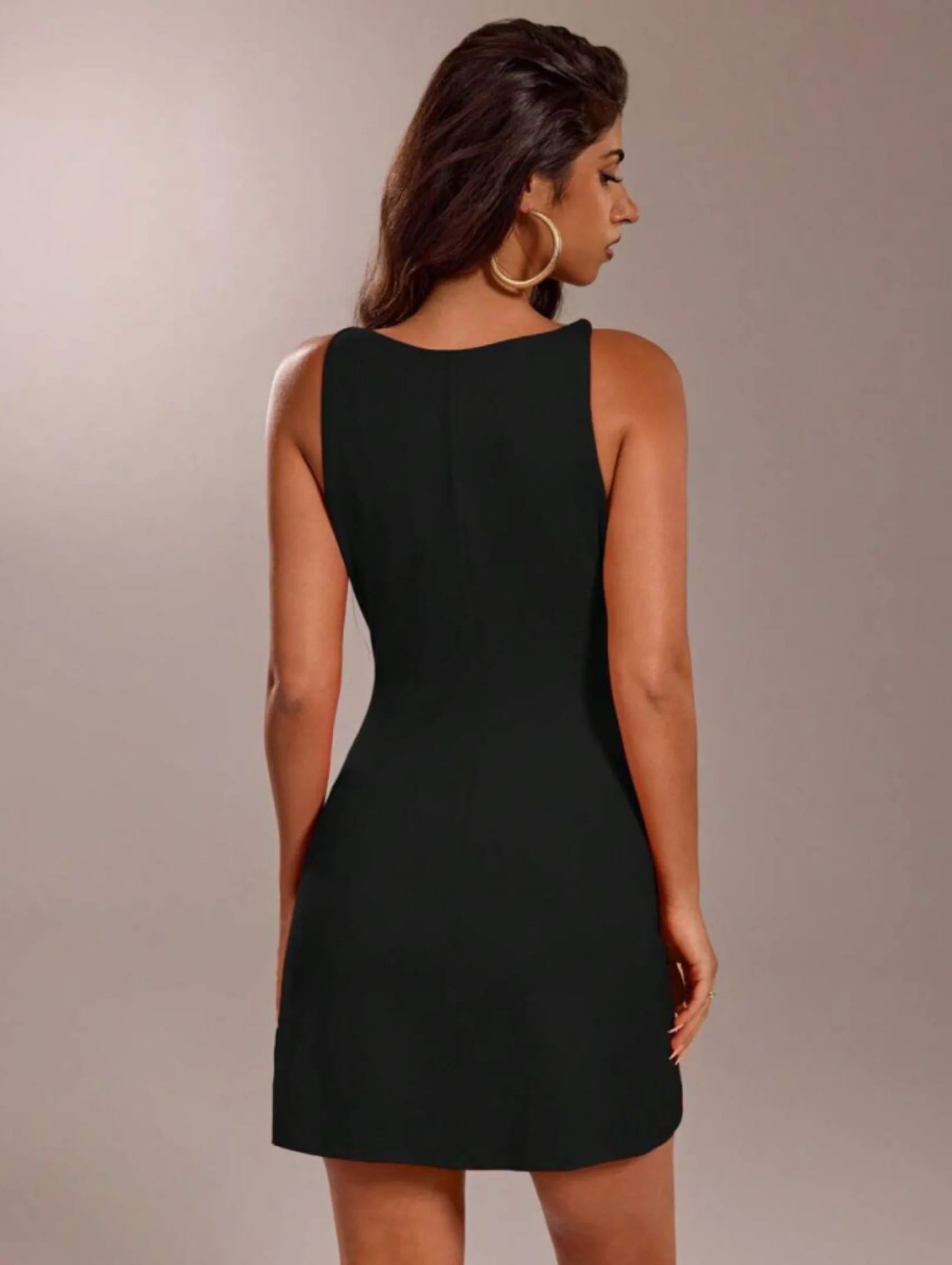 Sleeveless Waist Fitted Mini Dress - Image 6