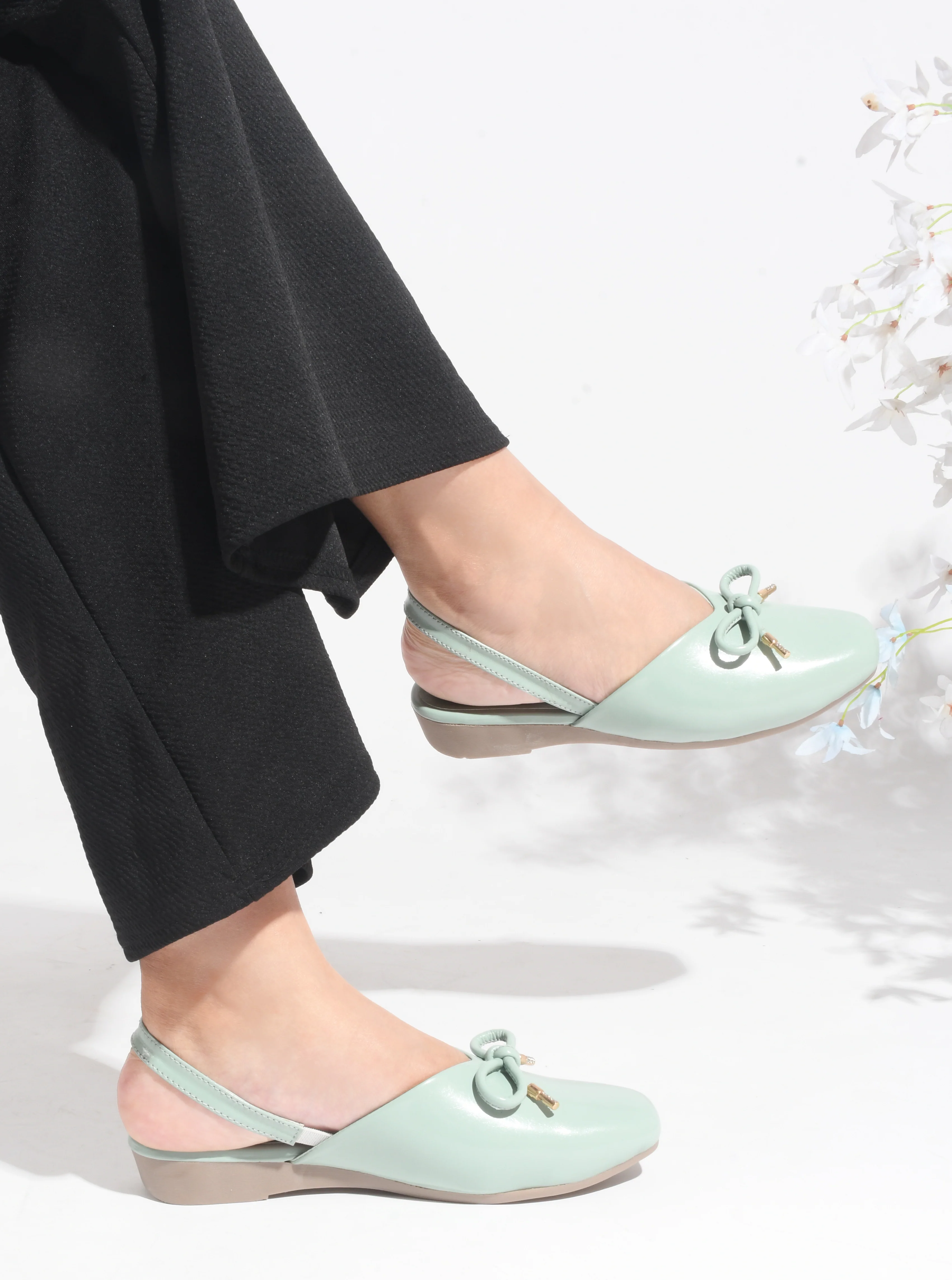 Slingback Bellie Flat Sandal With Bows - Image 13