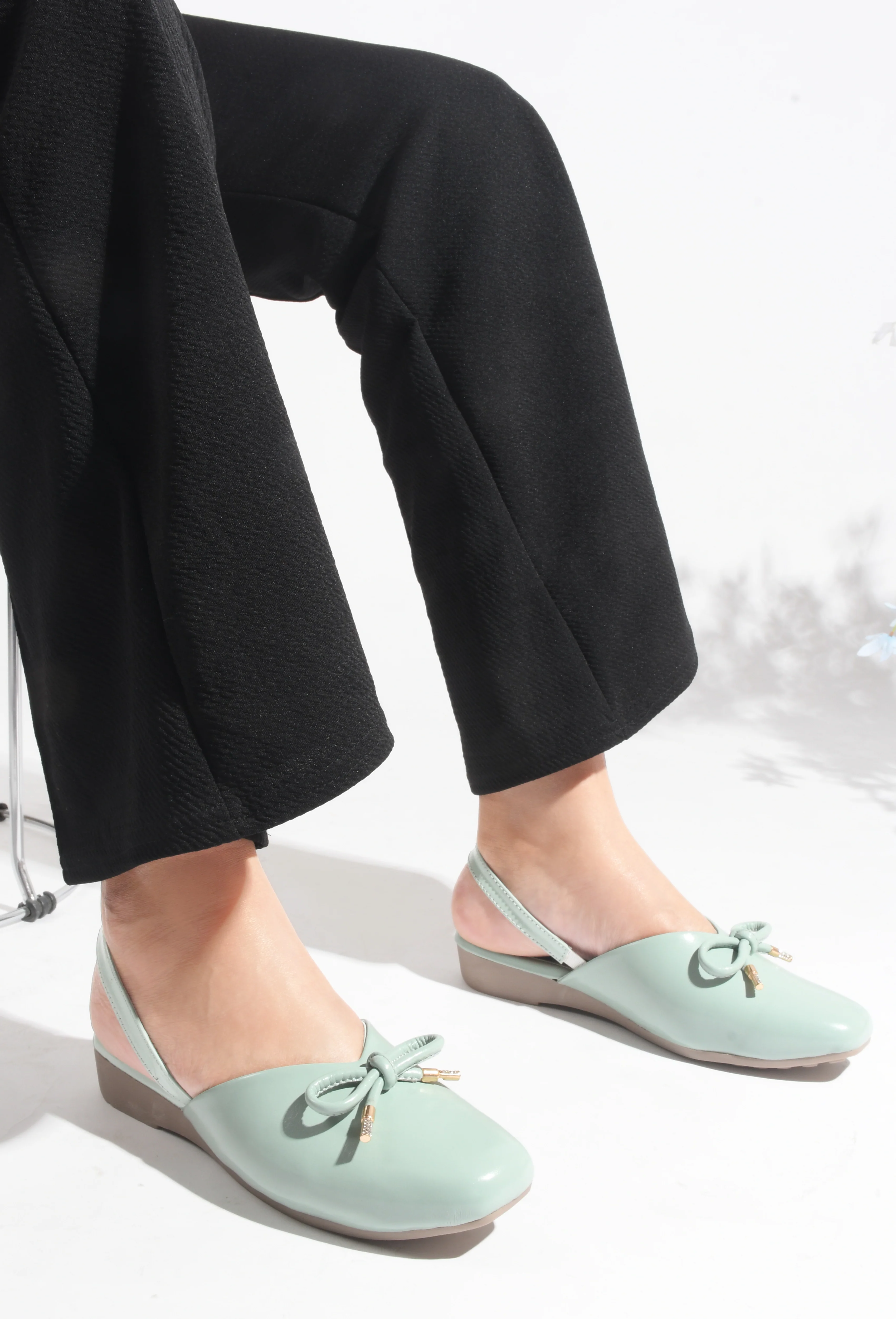 Slingback Bellie Flat Sandal With Bows - Image 16