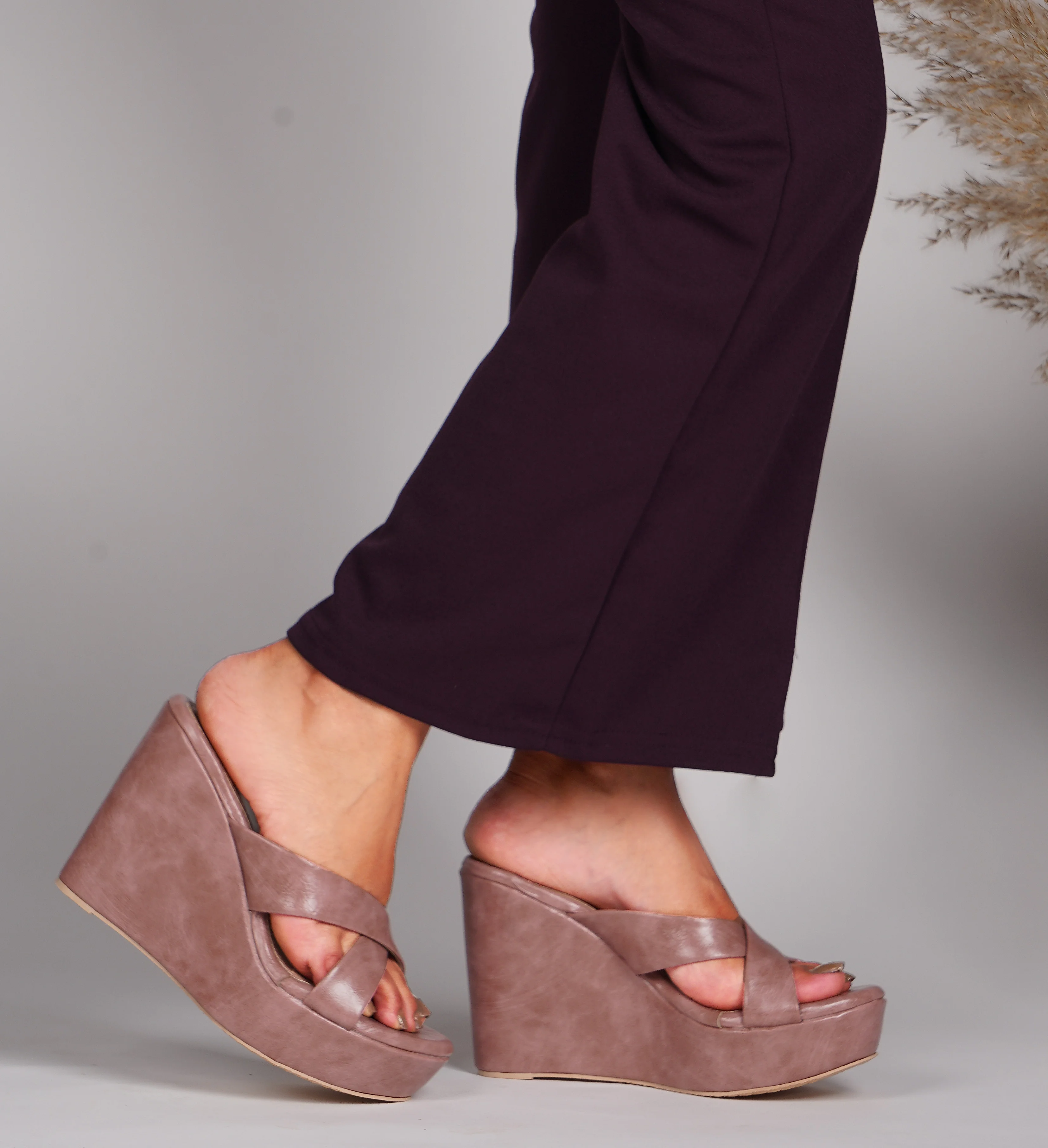 Slip-On Criss-Cross Strap Wedges - Image 10