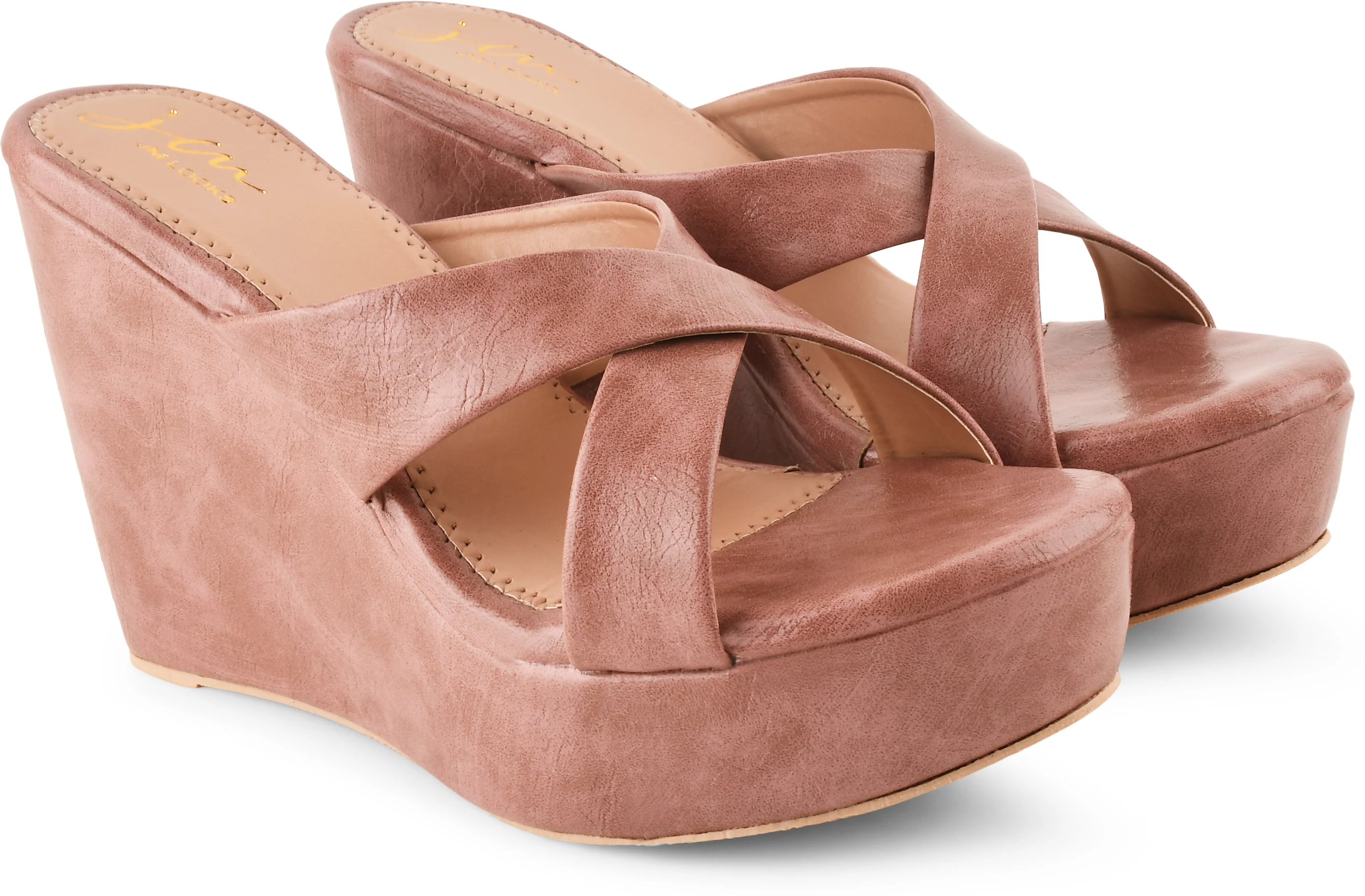 Slip-On Criss-Cross Strap Wedges - Image 11