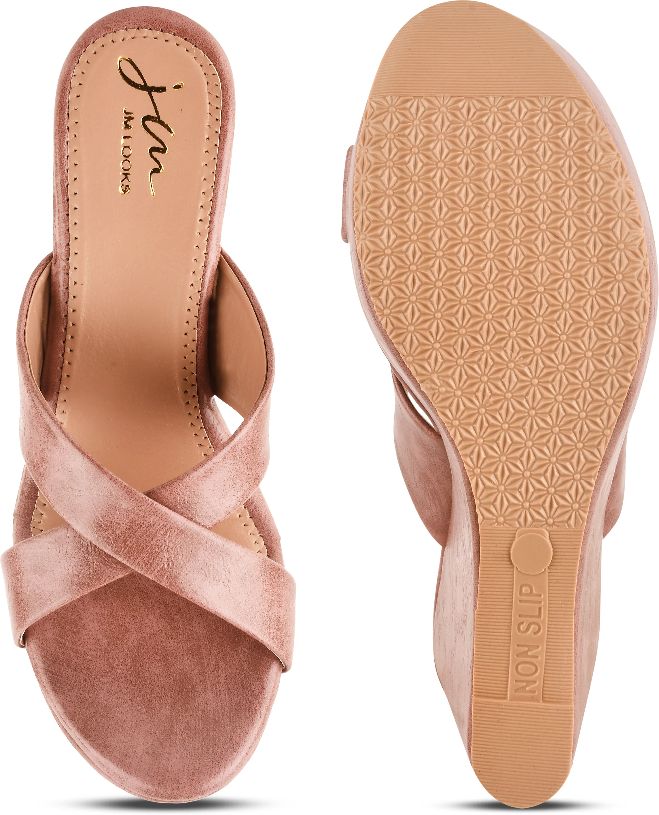 Slip-On Criss-Cross Strap Wedges - Image 12