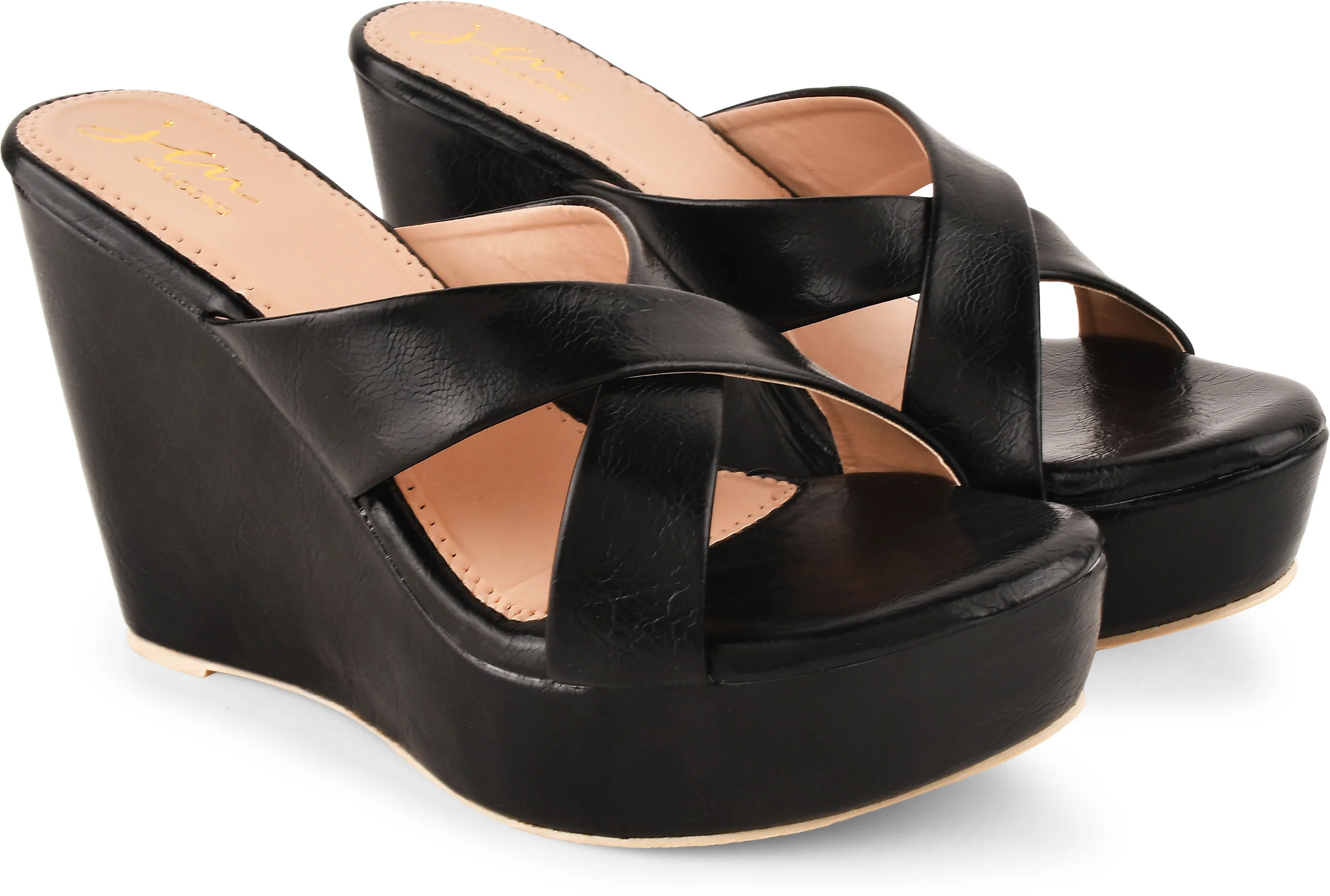 Slip-On Criss-Cross Strap Wedges - Image 5