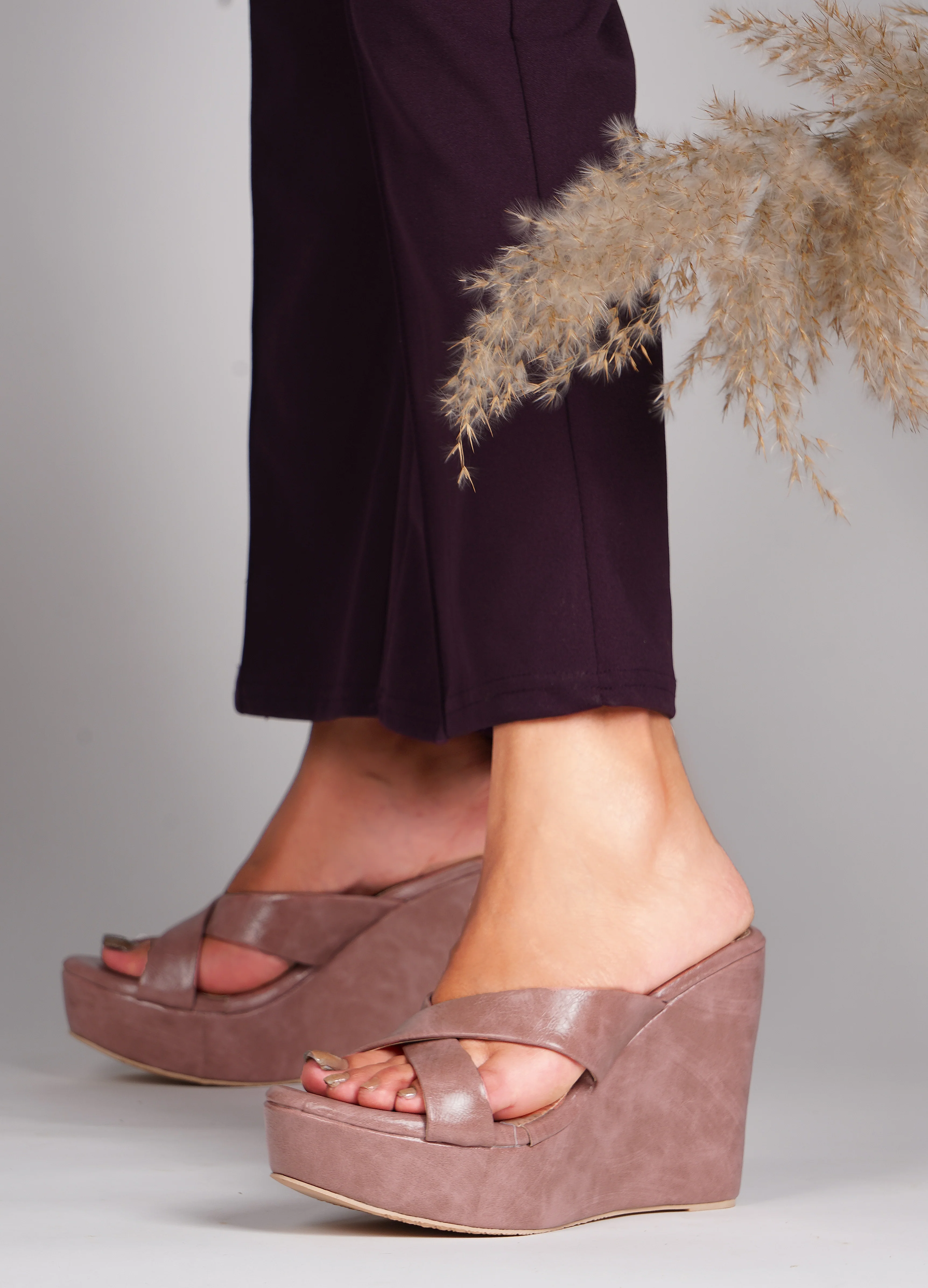 Slip-On Criss-Cross Strap Wedges - Image 8