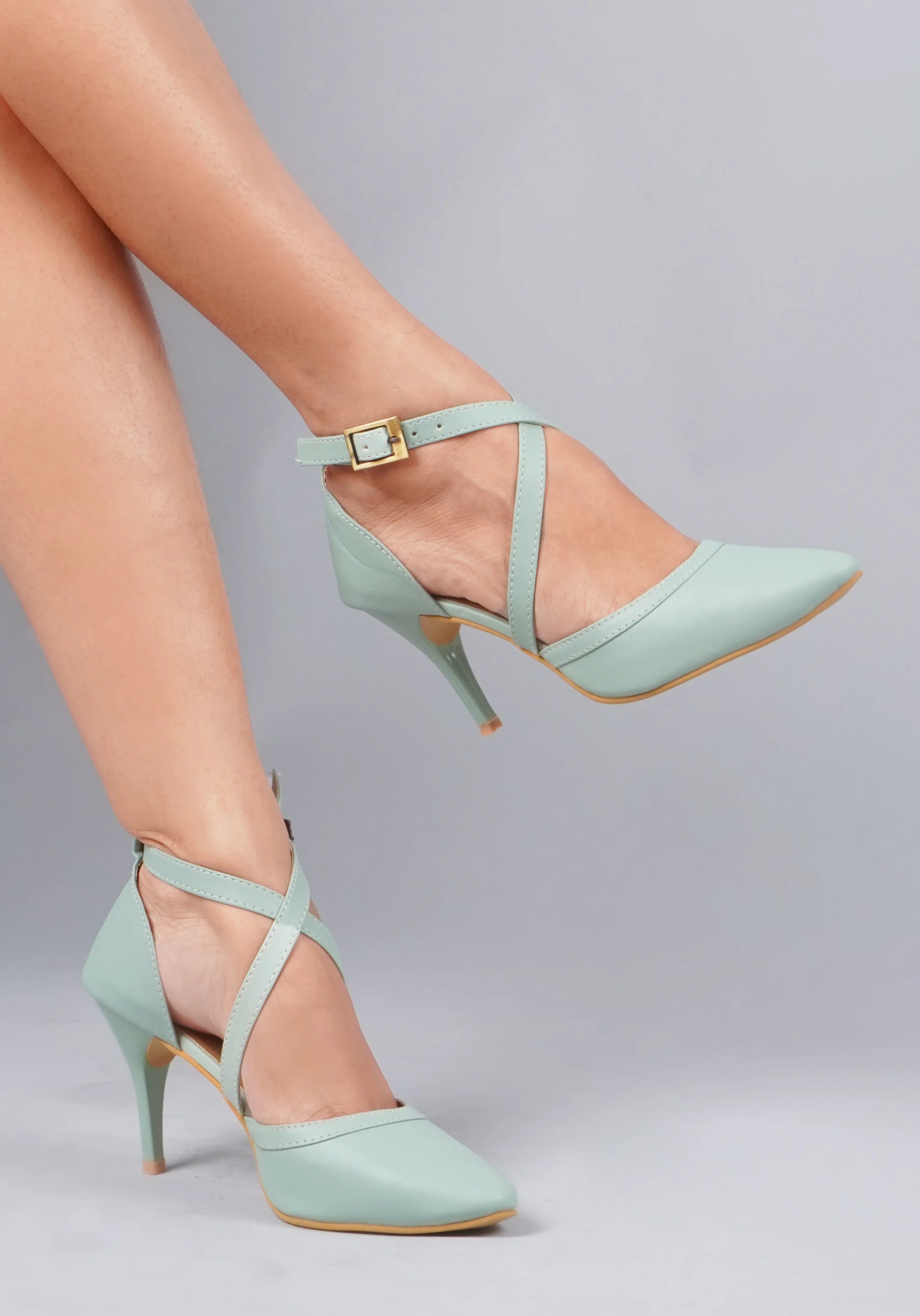 Stiletto Heeled Sandals with Buckle Closure - Image 7