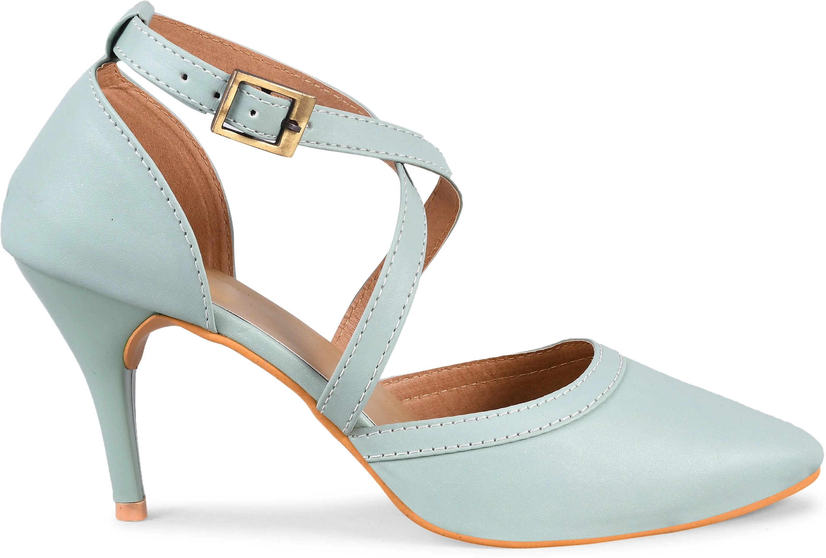 Stiletto Heeled Sandals with Buckle Closure - Image 9