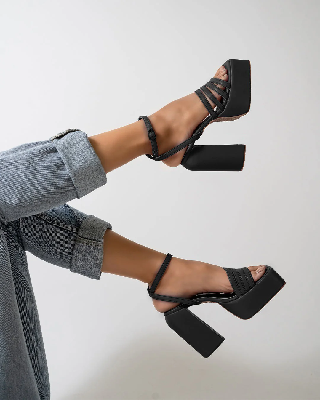 Trendy Fashion Block High Heels - Image 3