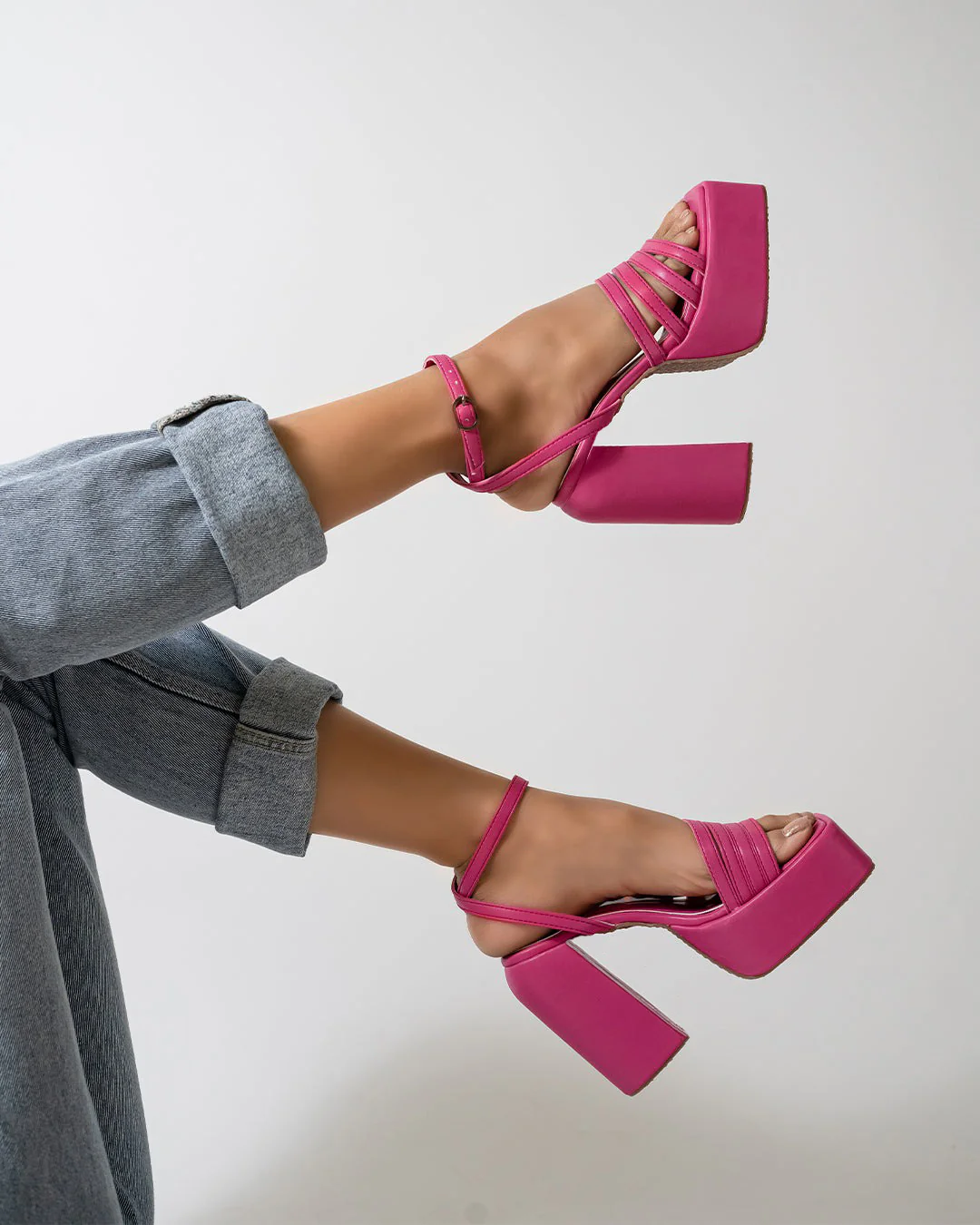 Trendy Fashion Block High Heels - Image 6