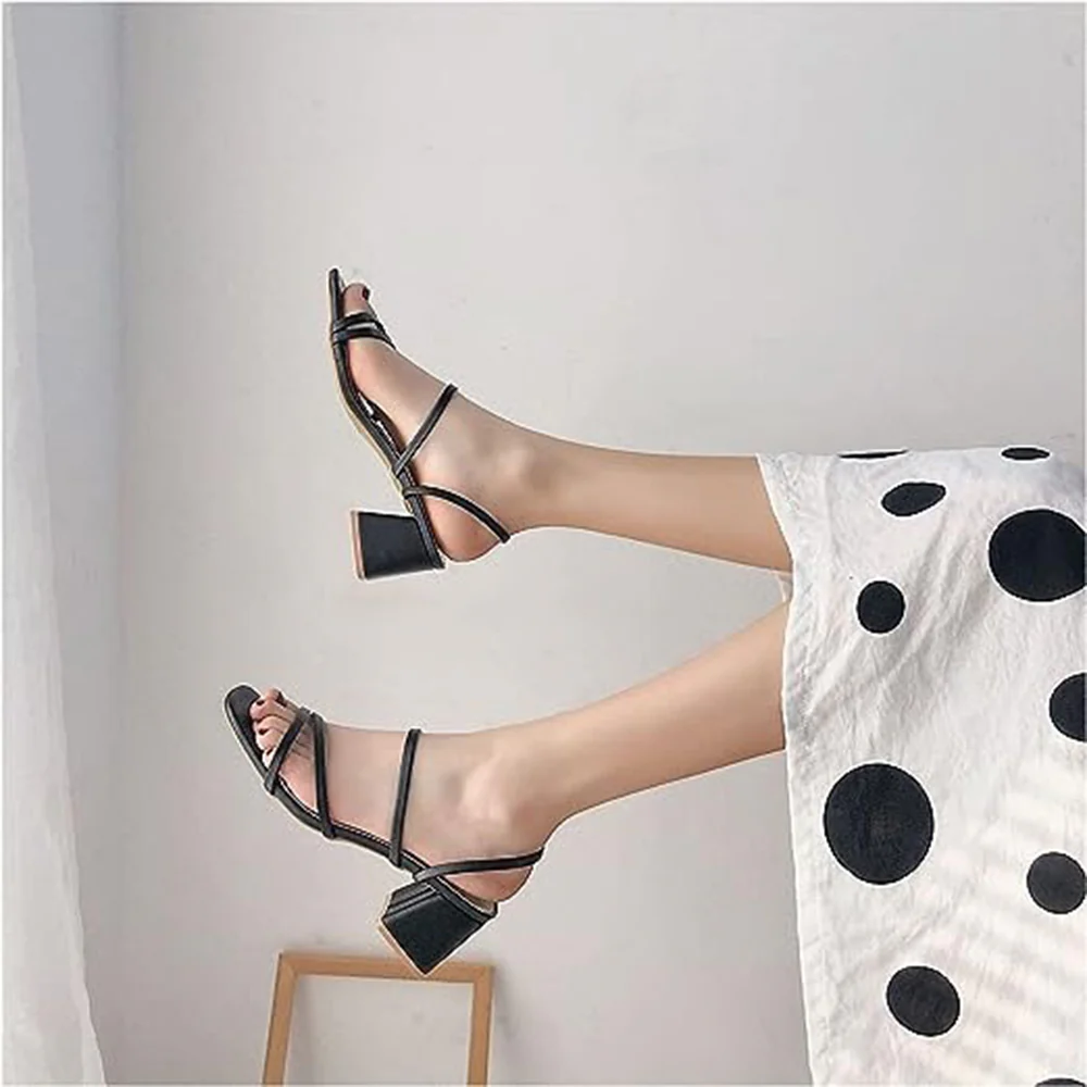 Women Strappy Slingback Chunky Heeled Sandals - Image 3