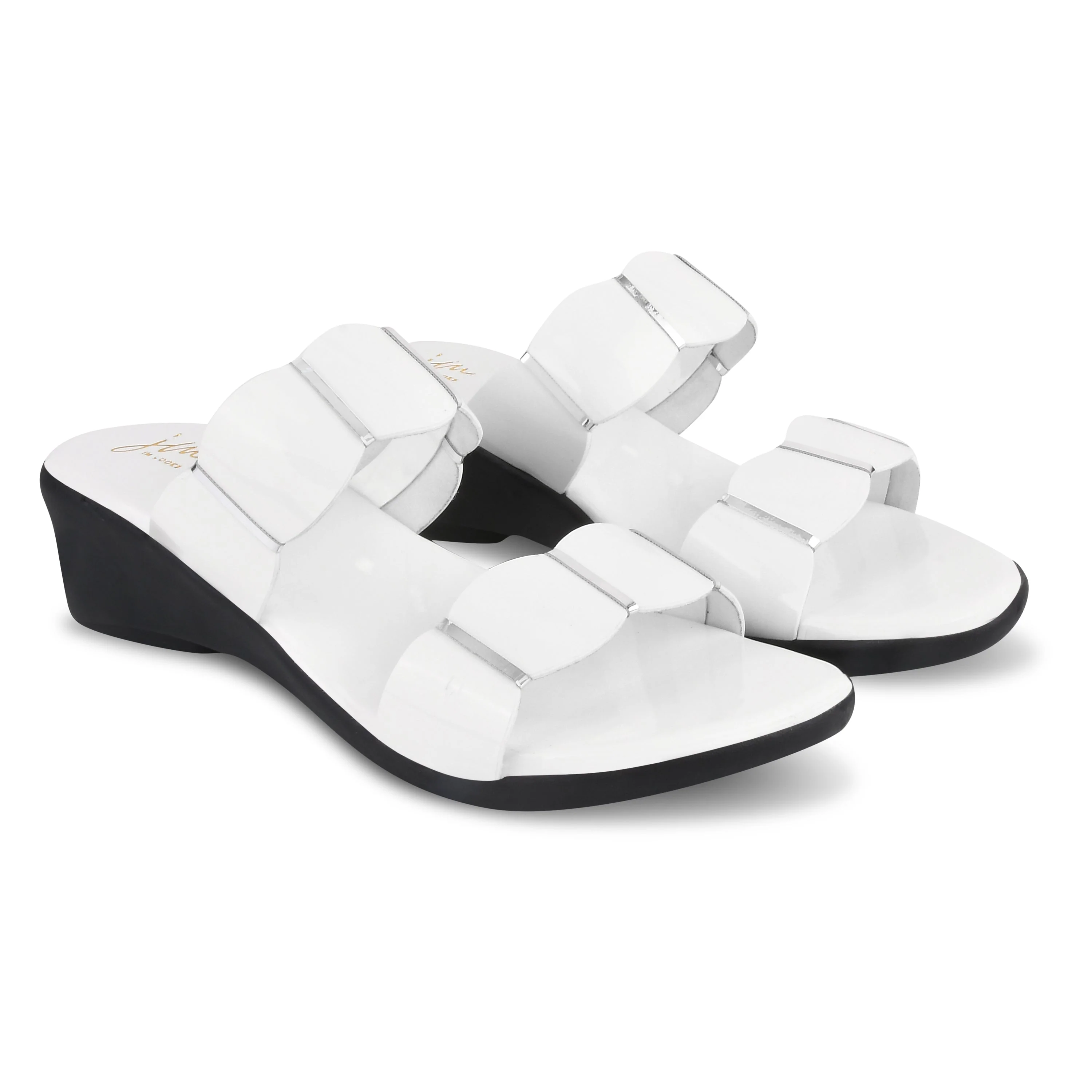 Jm Looks Women's Scalloped Strap Wedge Slides - Image 17