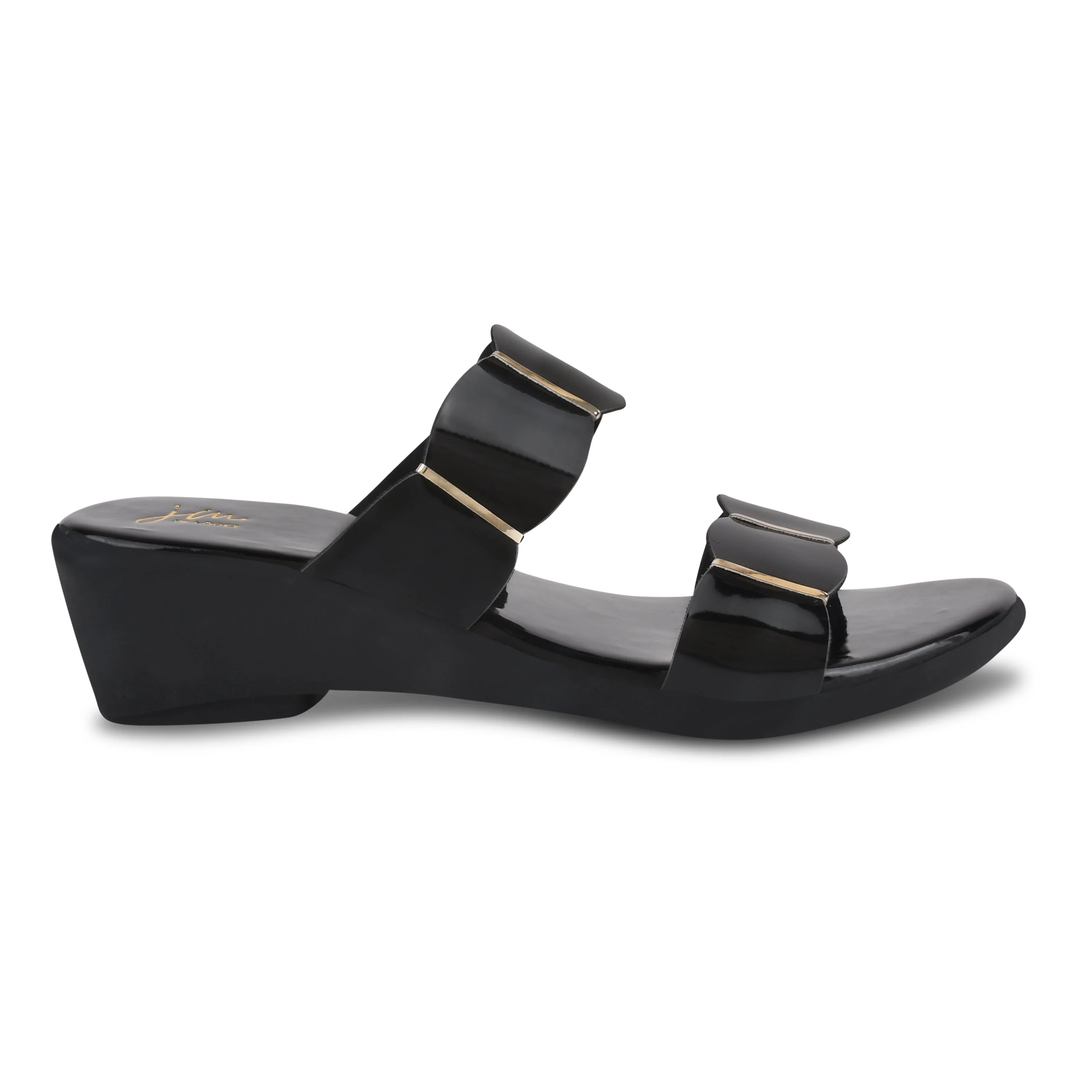 Jm Looks Women's Scalloped Strap Wedge Slides - Image 6